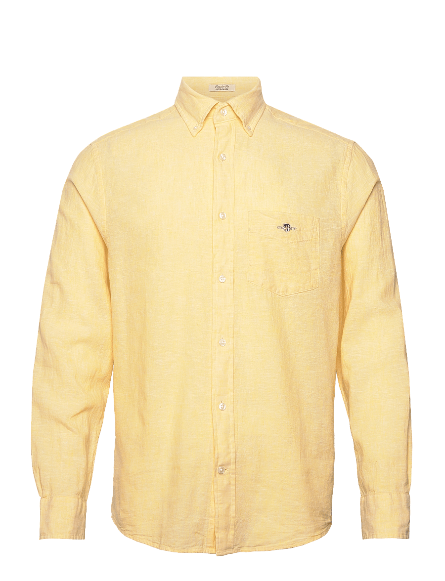 Gant - REG COTTON LINEN SHIRT - hørskjorter - banana yellow - 1