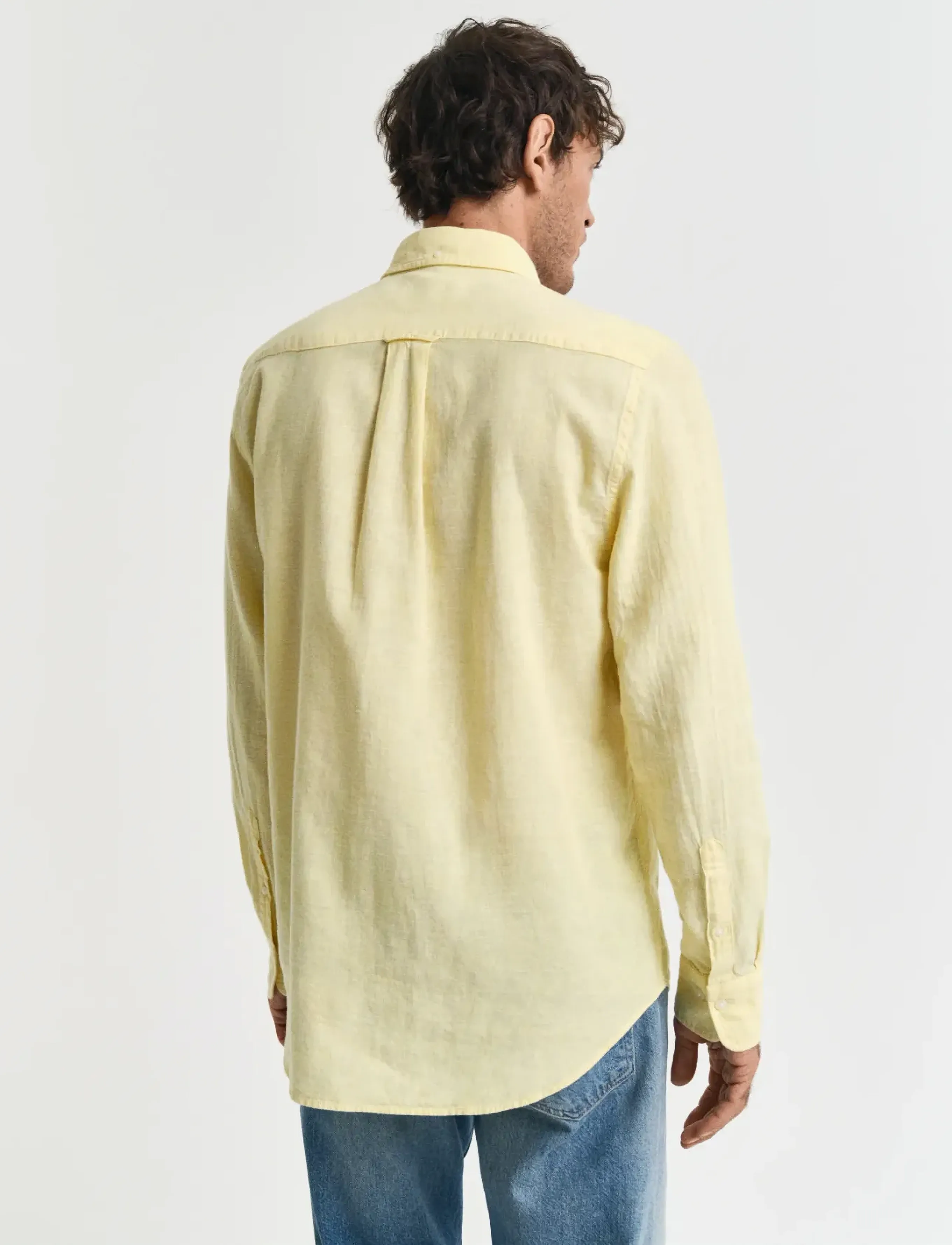 Gant - REG COTTON LINEN SHIRT - hørskjorter - banana yellow - 3