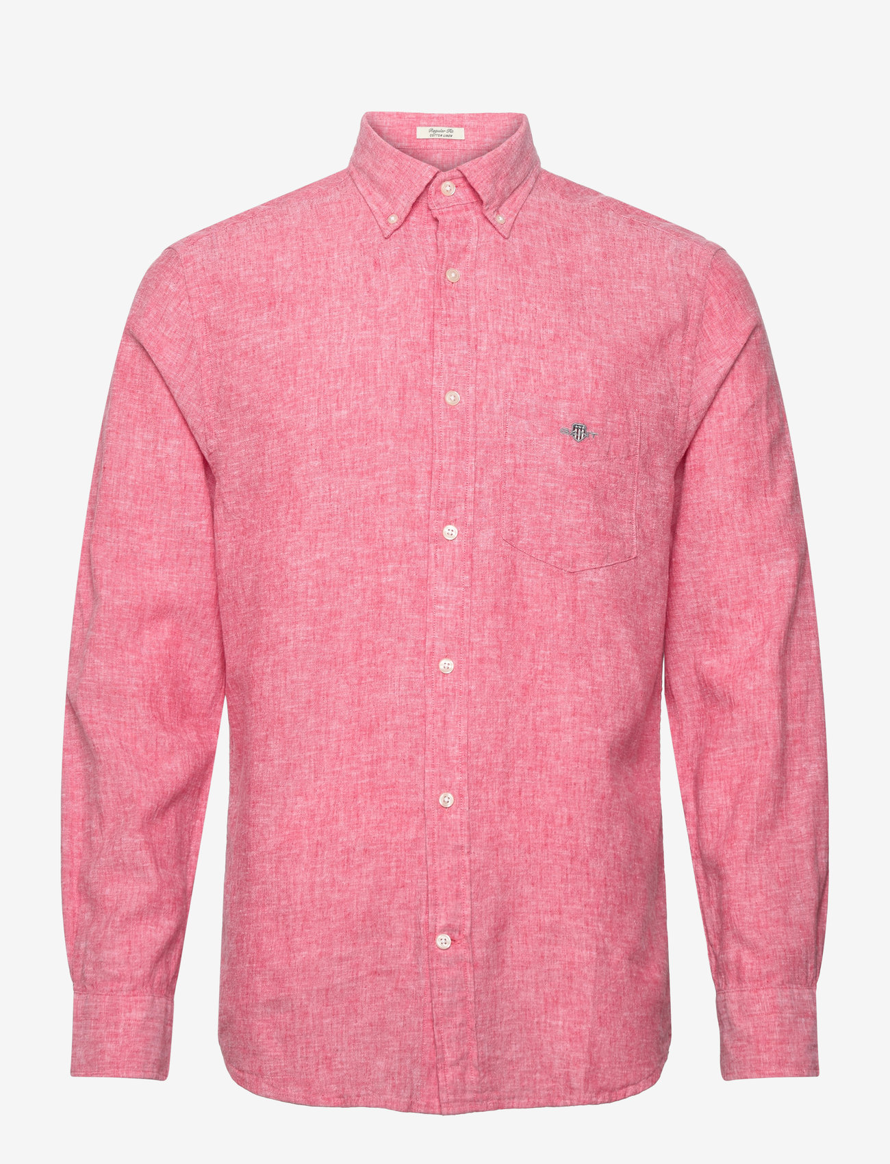 GANT - REG COTTON LINEN SHIRT - basic skjortor - brick red - 0