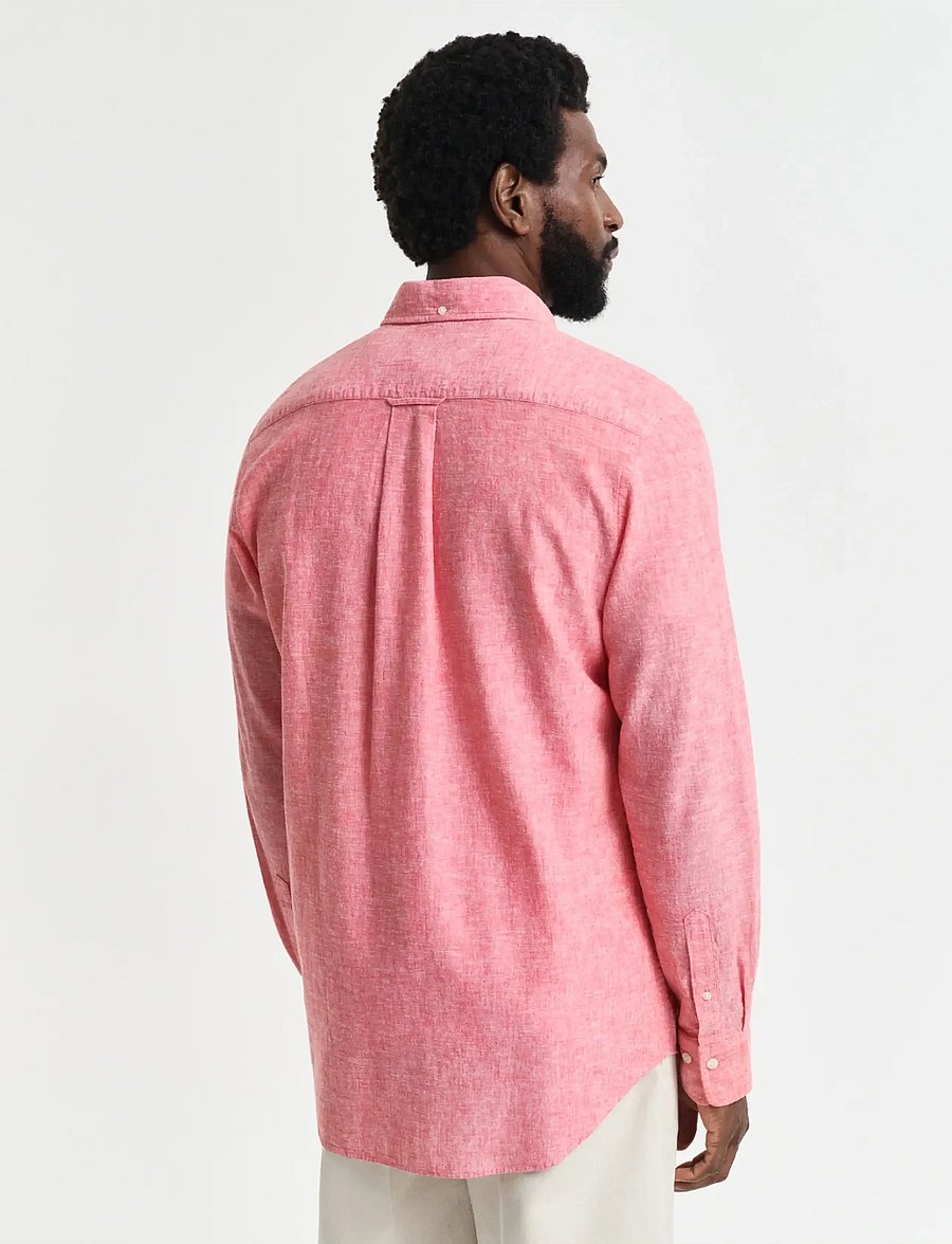 Gant - REG COTTON LINEN SHIRT - hørskjorter - brick red - 3