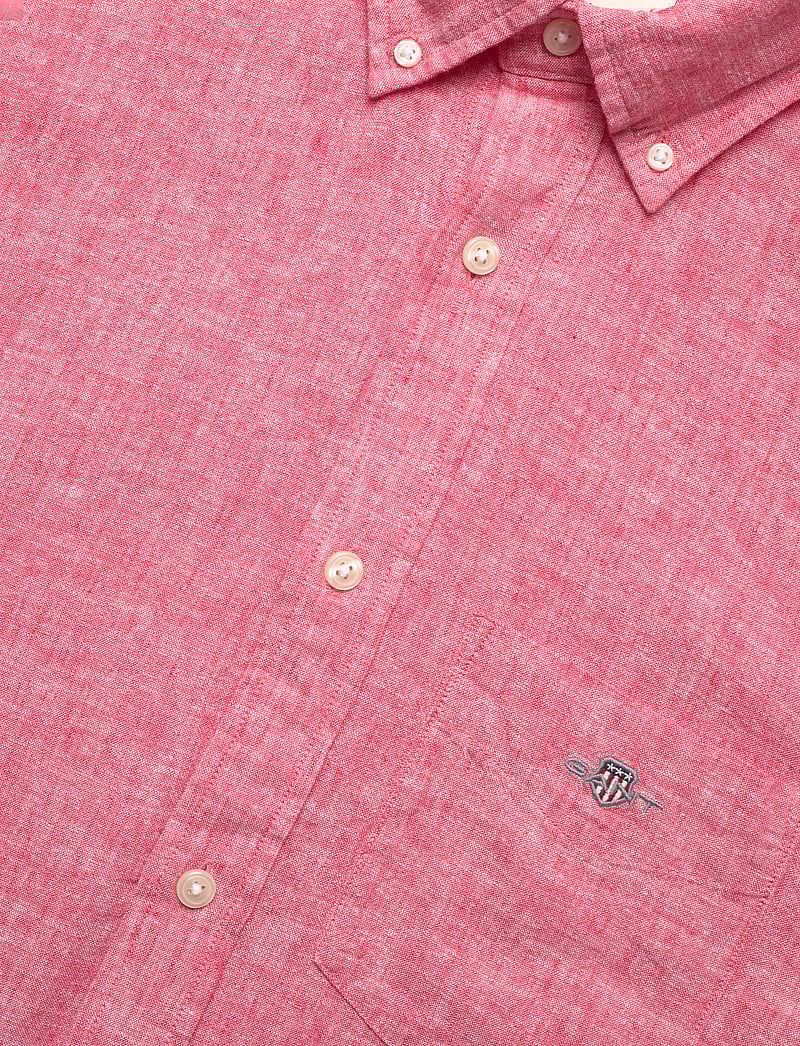 GANT - REG COTTON LINEN SHIRT - basic skjortor - brick red - 3