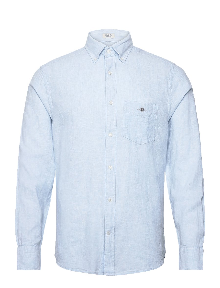 Gant - REG COTTON LINEN SHIRT - hørskjorter - fresh blue - 0