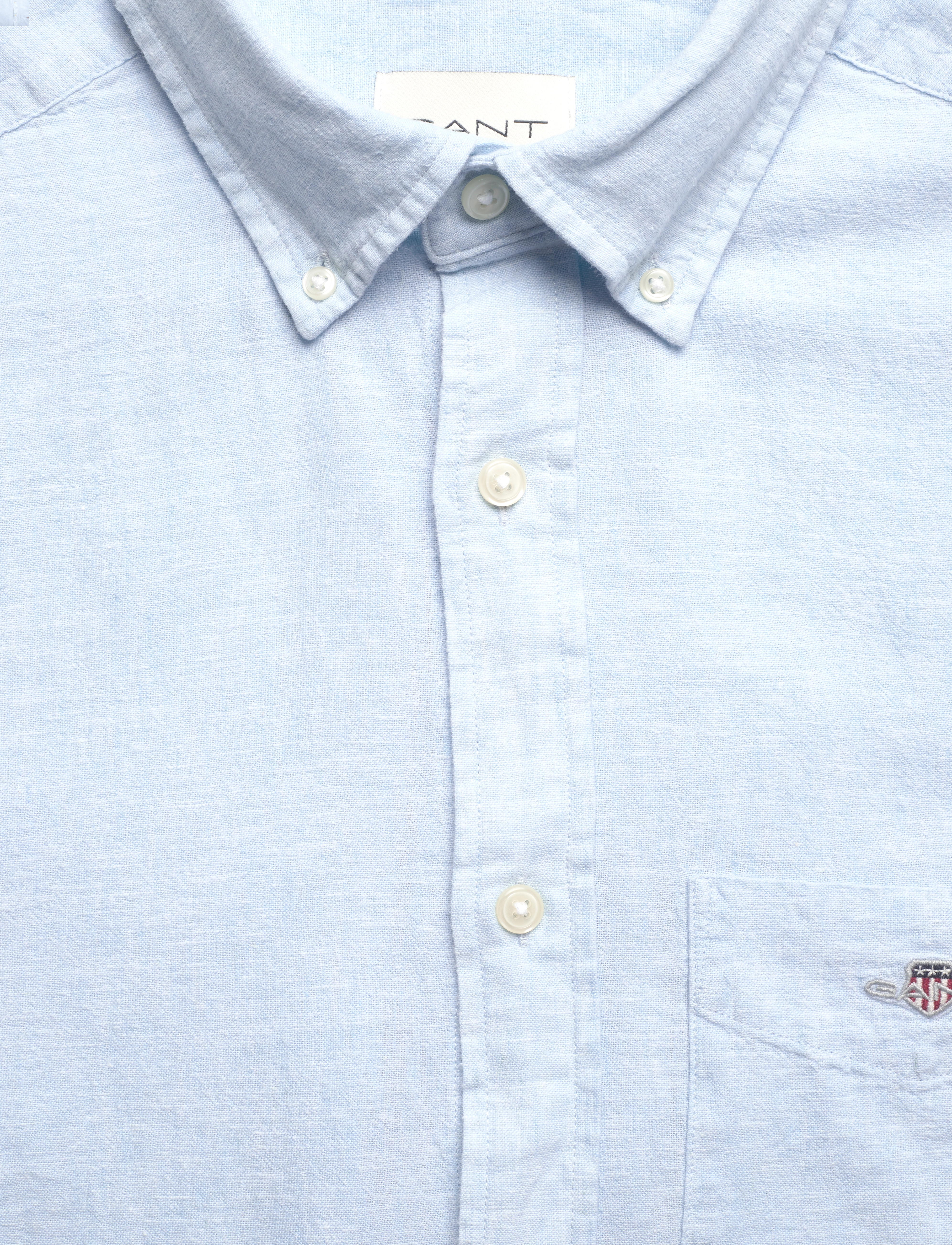 Gant - REG COTTON LINEN SHIRT - hørskjorter - fresh blue - 2