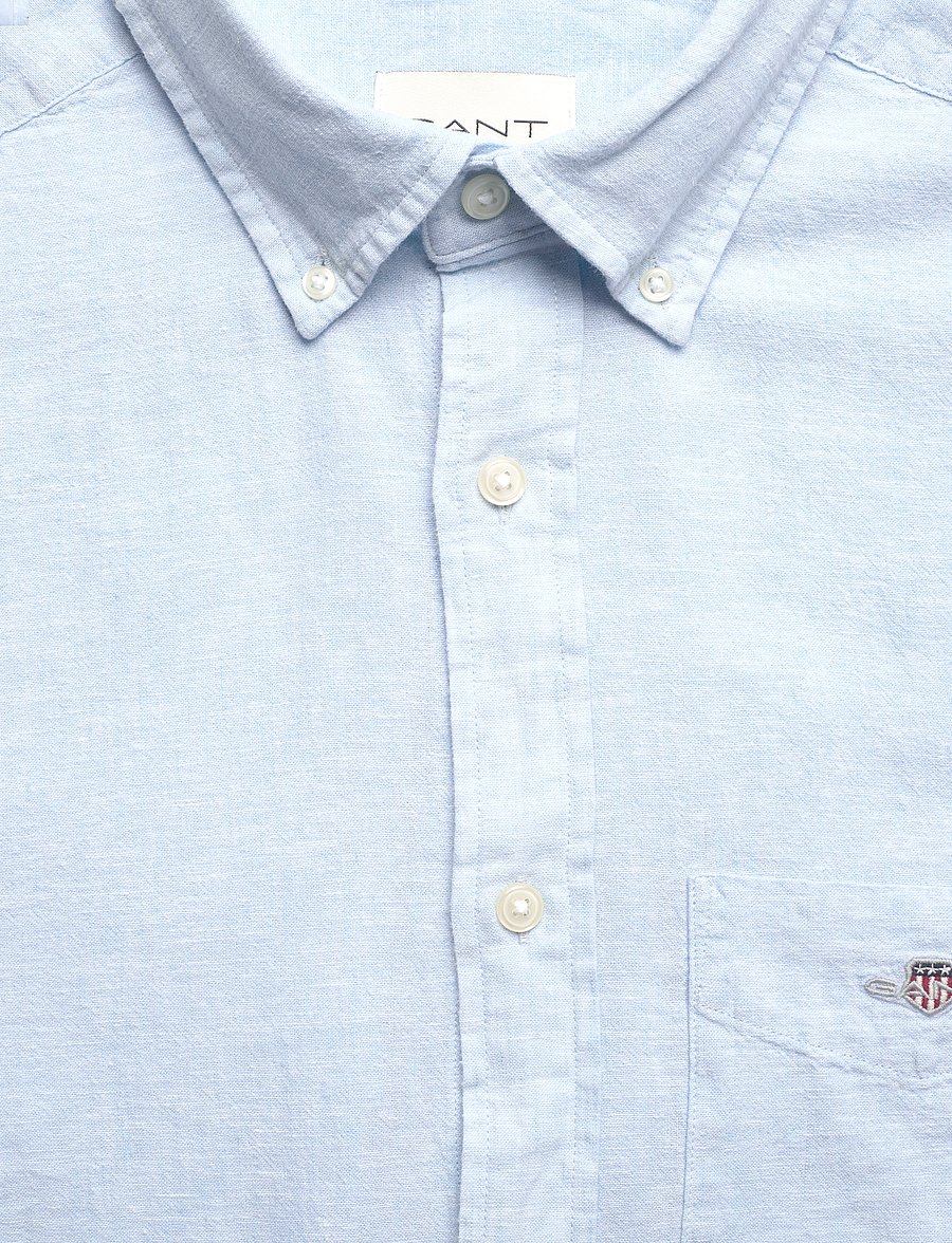 Gant - REG COTTON LINEN SHIRT - hørskjorter - fresh blue - 2