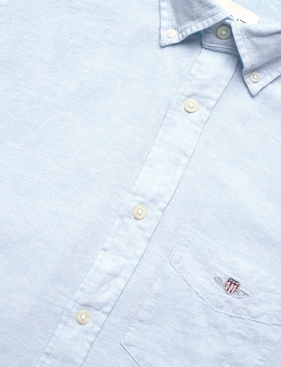 Gant - REG COTTON LINEN SHIRT - hørskjorter - fresh blue - 3