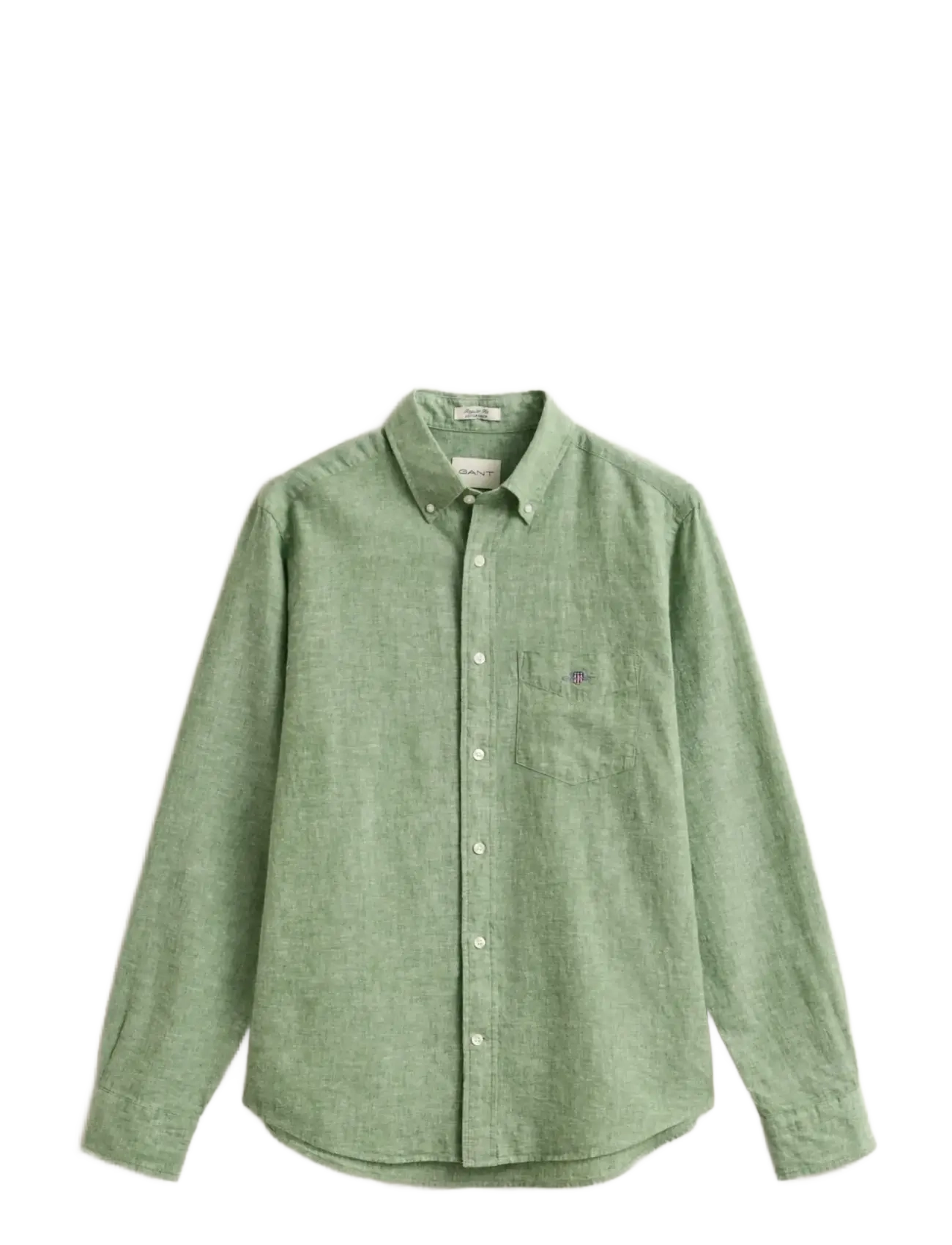 Gant REG COTTON LINEN SHIRT - Särgid - HERB GREEN / green