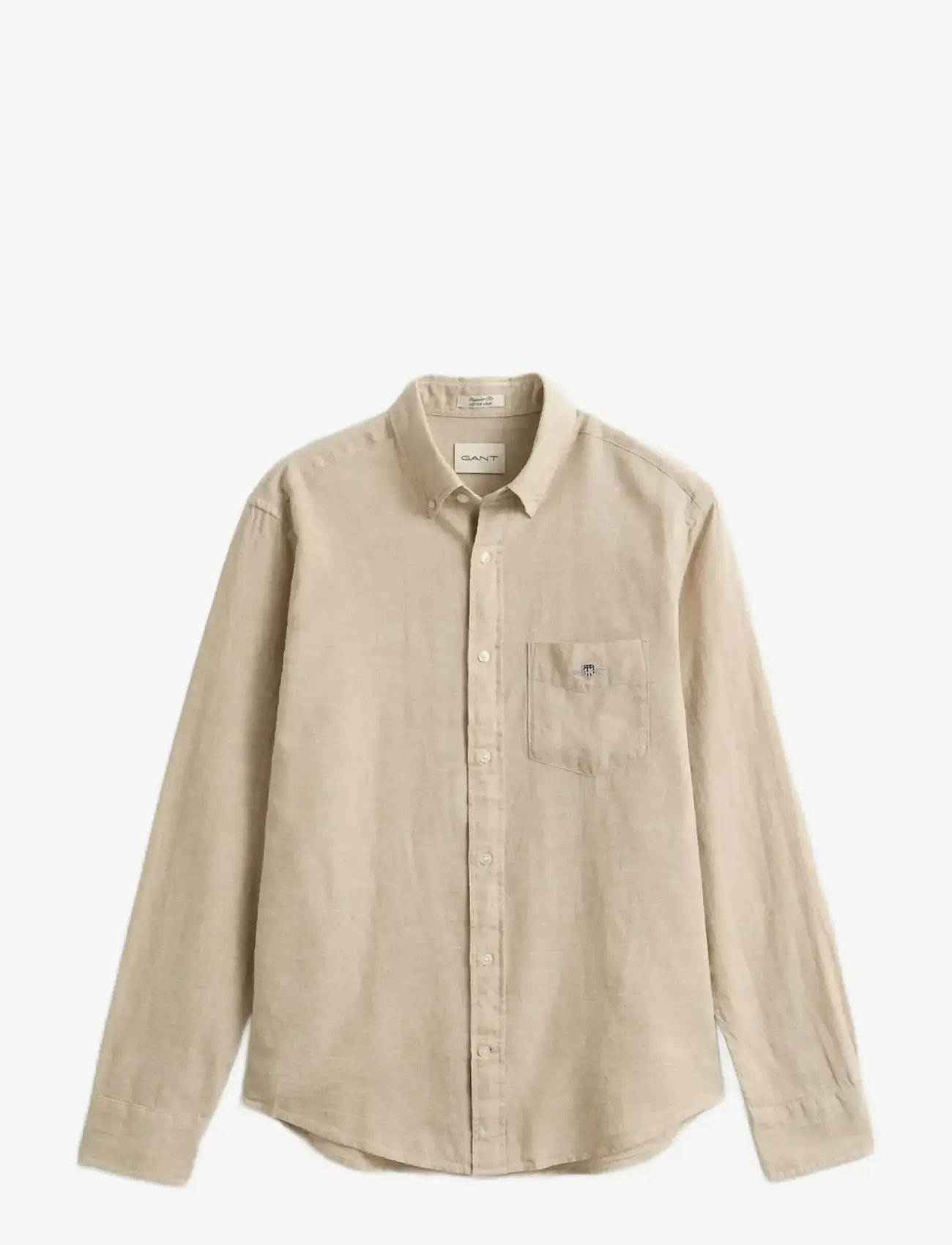 GANT - REG COTTON LINEN SHIRT - hørskjorter - oat beige - 1