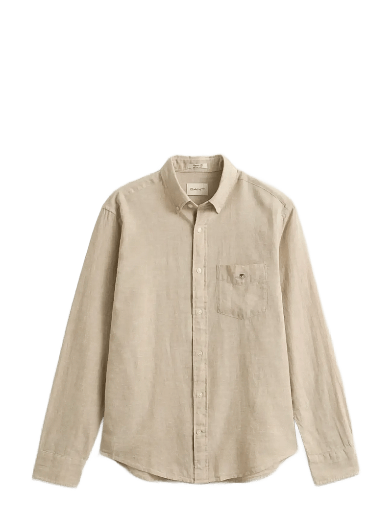 GANT - REG COTTON LINEN SHIRT - hørskjorter - oat beige - 1