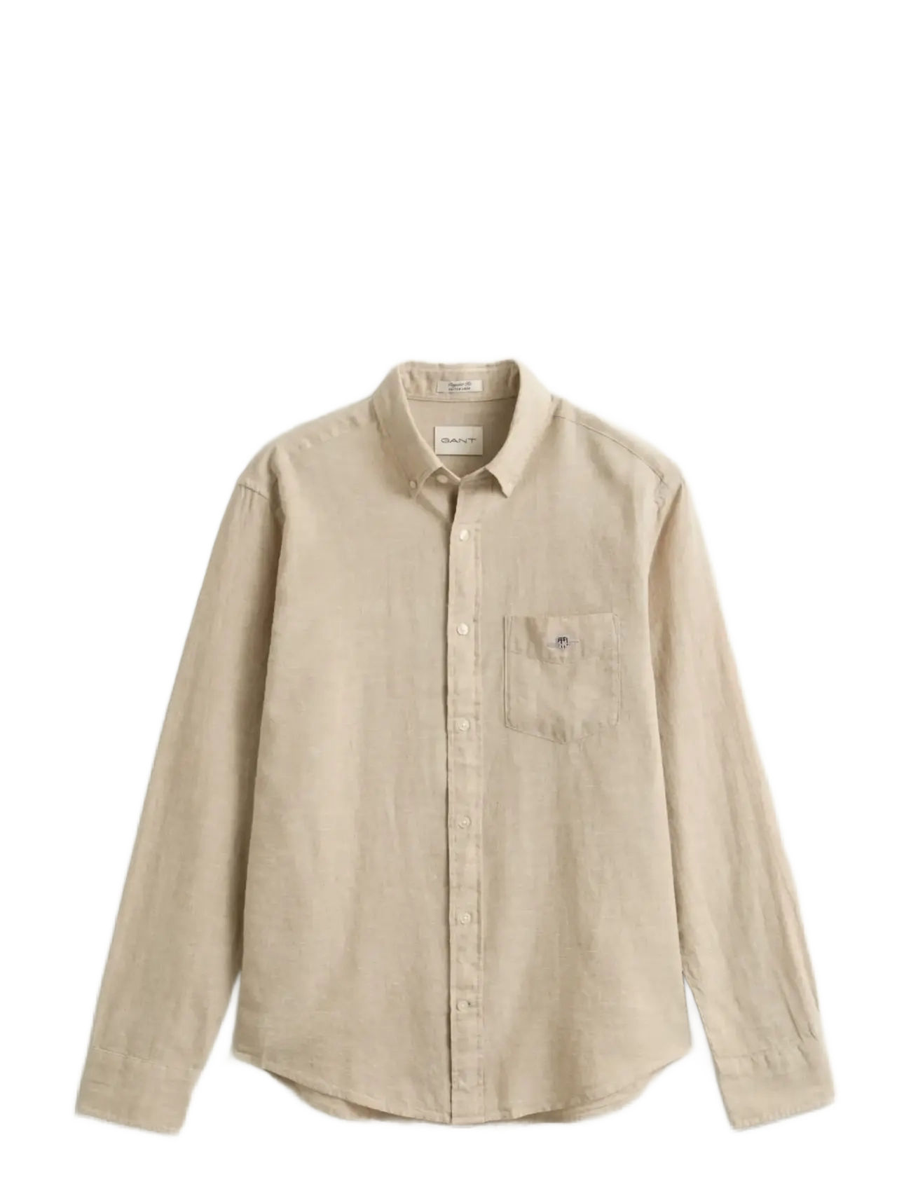Gant REG COTTON LINEN SHIRT - Särgid - OAT BEIGE / beige