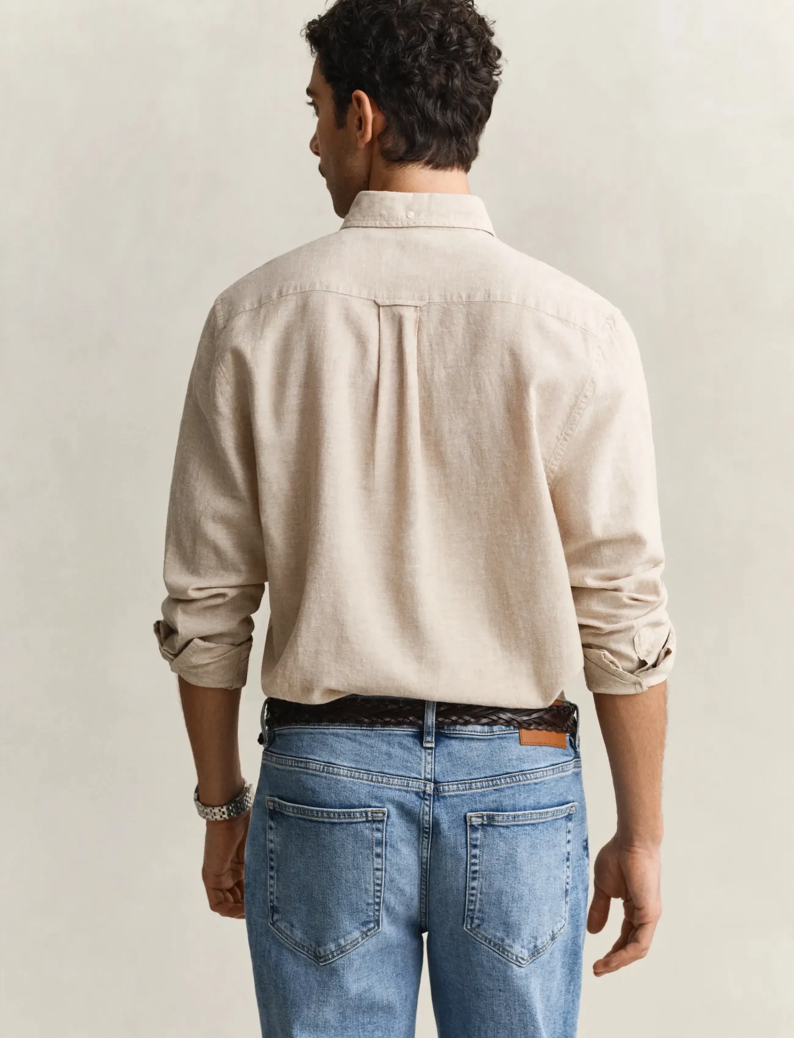 Gant - REG COTTON LINEN SHIRT - hørskjorter - oat beige - 2