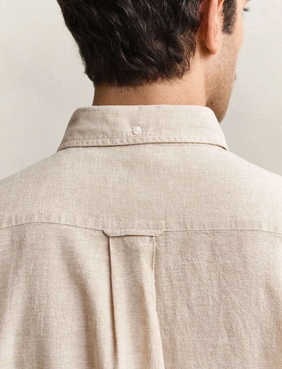 Gant - REG COTTON LINEN SHIRT - hørskjorter - oat beige - 3