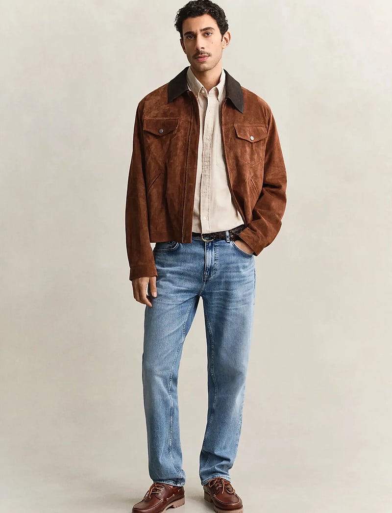 GANT - REG COTTON LINEN SHIRT - hørskjorter - oat beige - 4