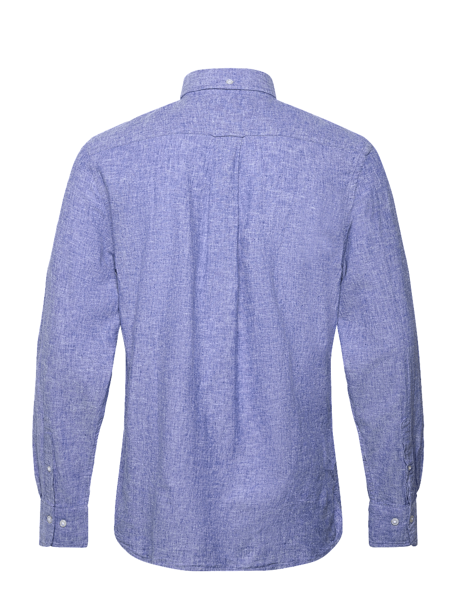 Gant - REG COTTON LINEN SHIRT - hørskjorter - rich blue - 2