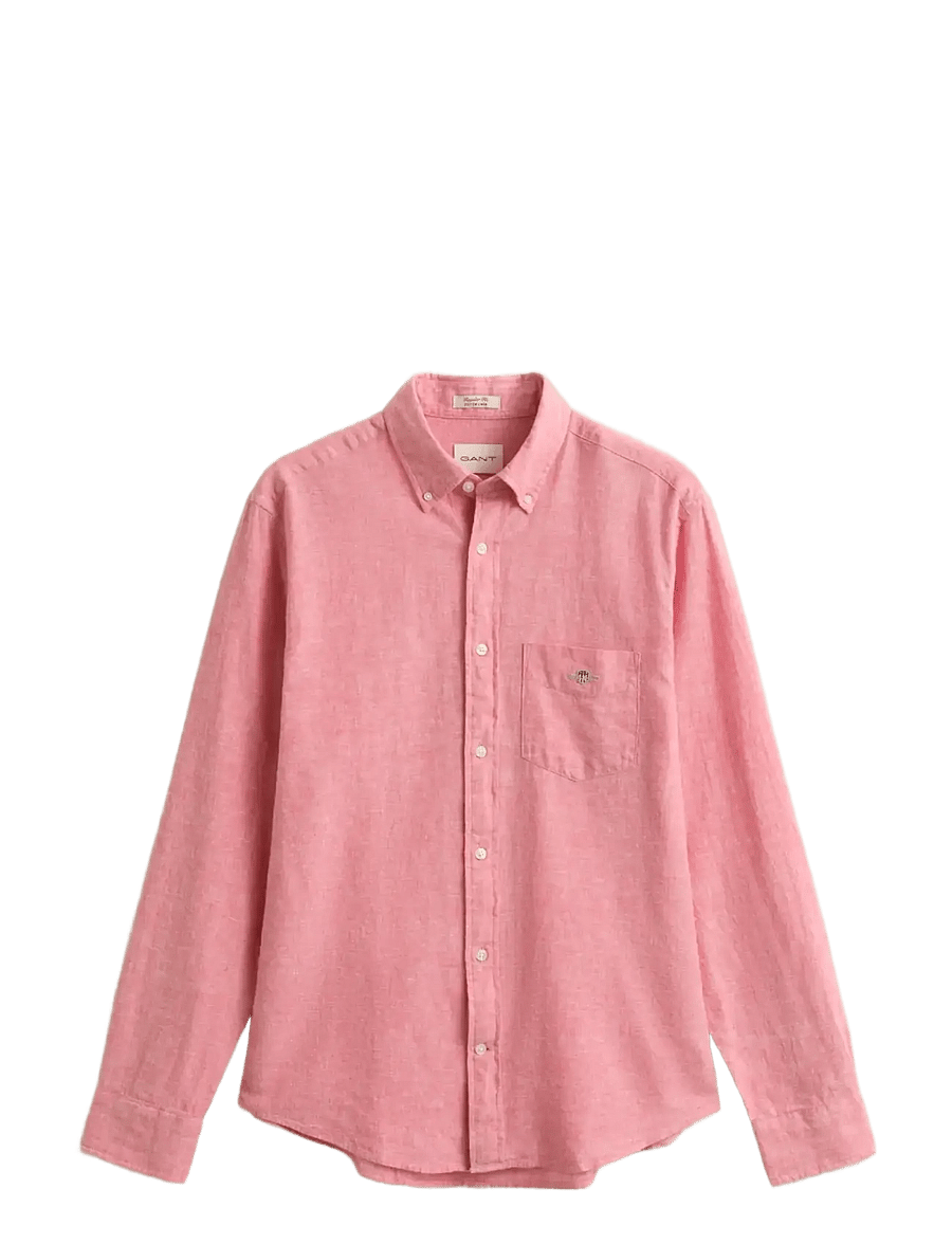 Gant - REG COTTON LINEN SHIRT - hørskjorter - rose pink - 1