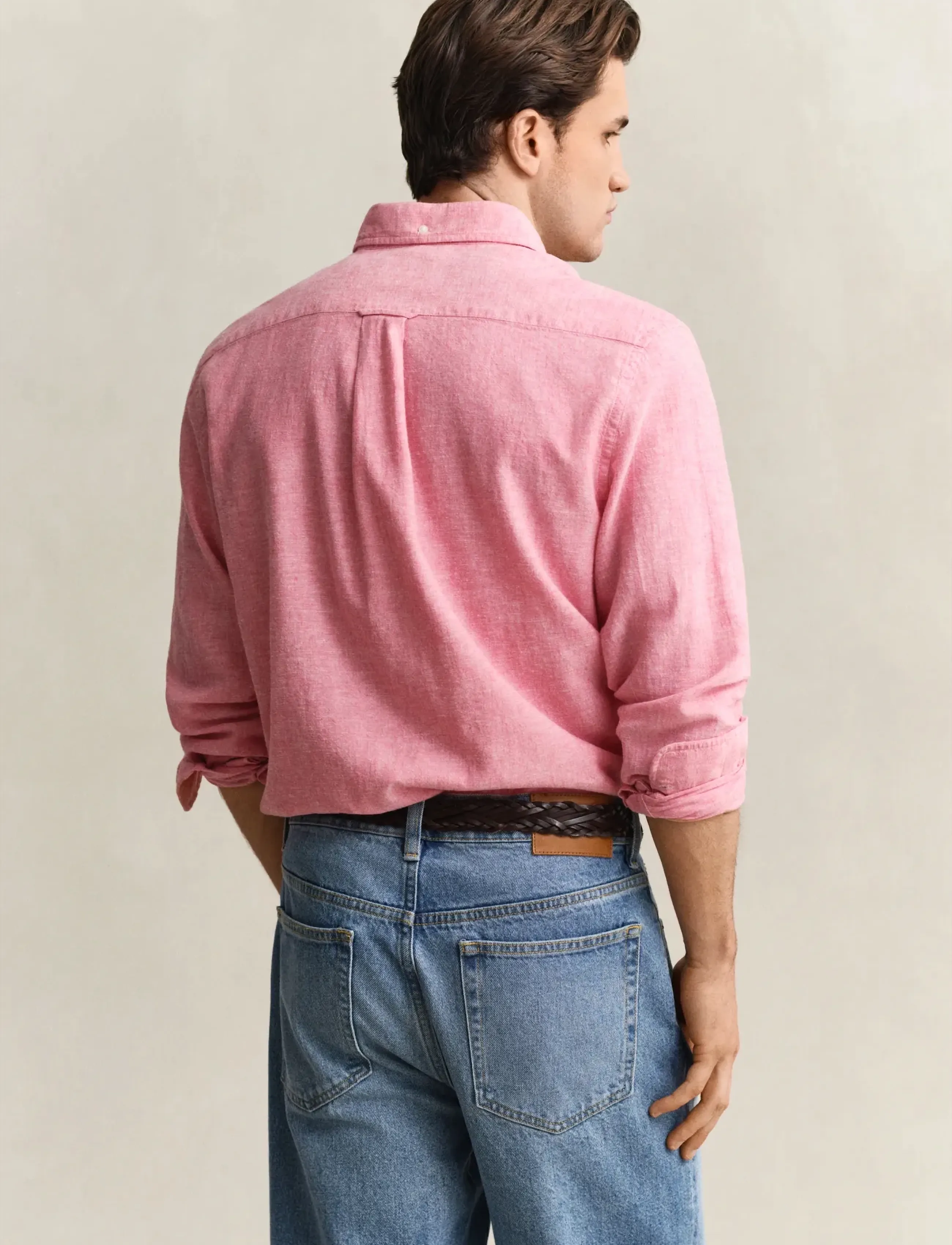 Gant - REG COTTON LINEN SHIRT - hørskjorter - rose pink - 2
