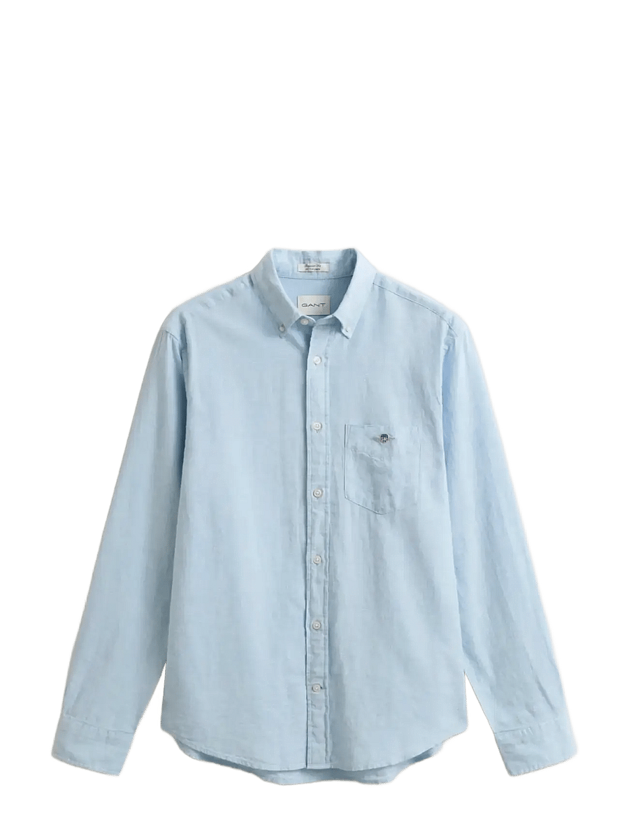 Gant - REG COTTON LINEN SHIRT - hørskjorter - sky blue - 1