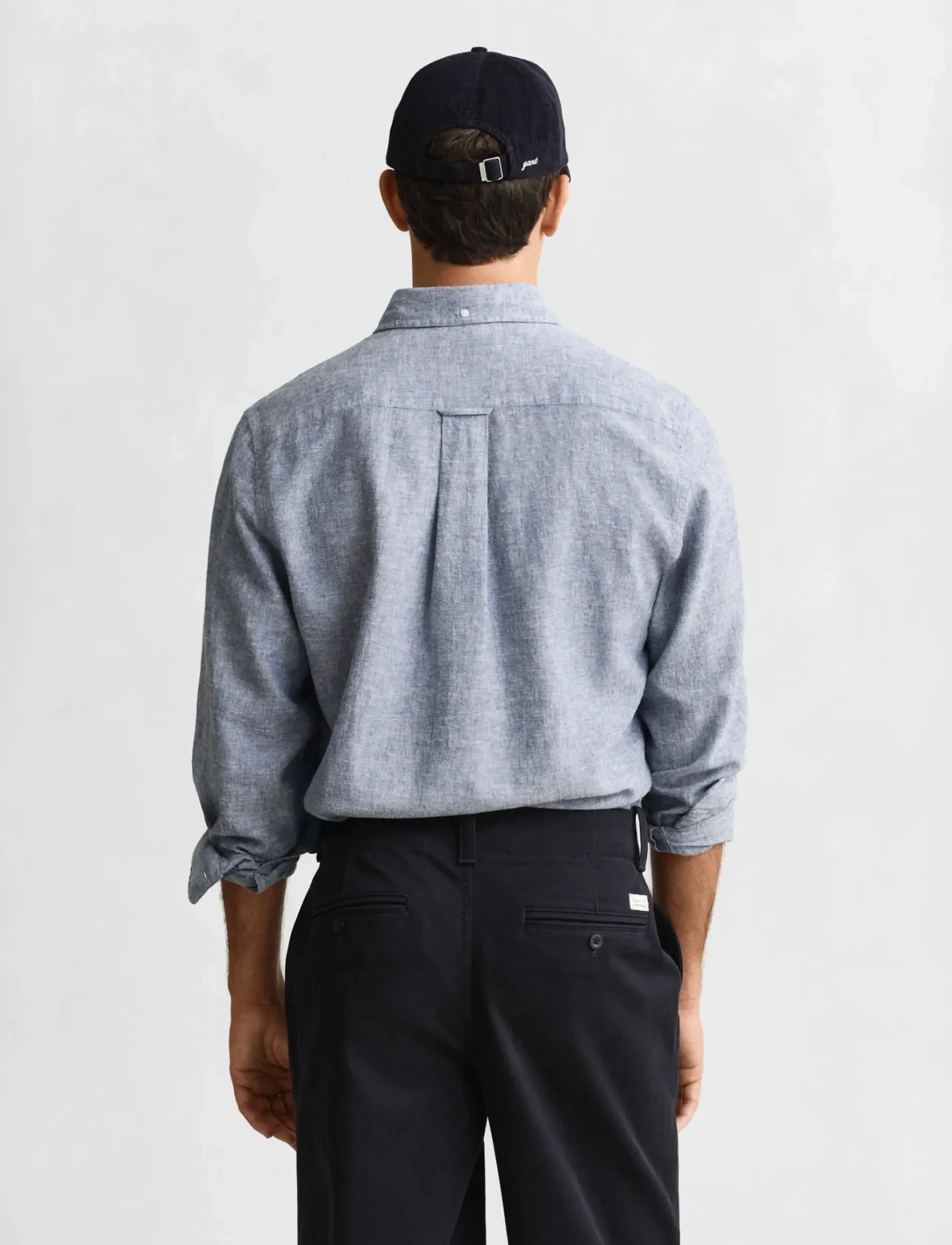 Gant - REG COTTON LINEN SHIRT - hørskjorter - vintage blue - 2