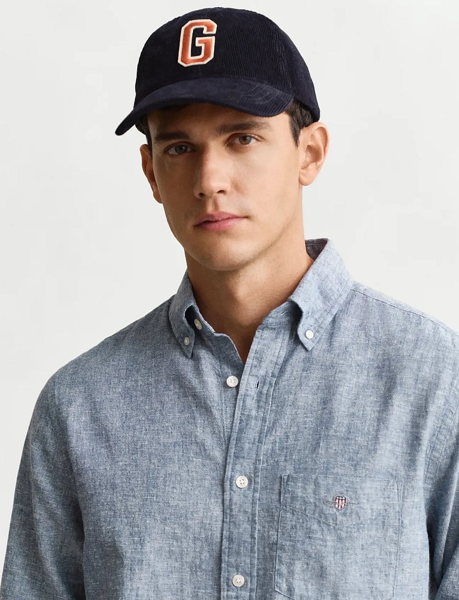 Gant - REG COTTON LINEN SHIRT - hørskjorter - vintage blue - 3