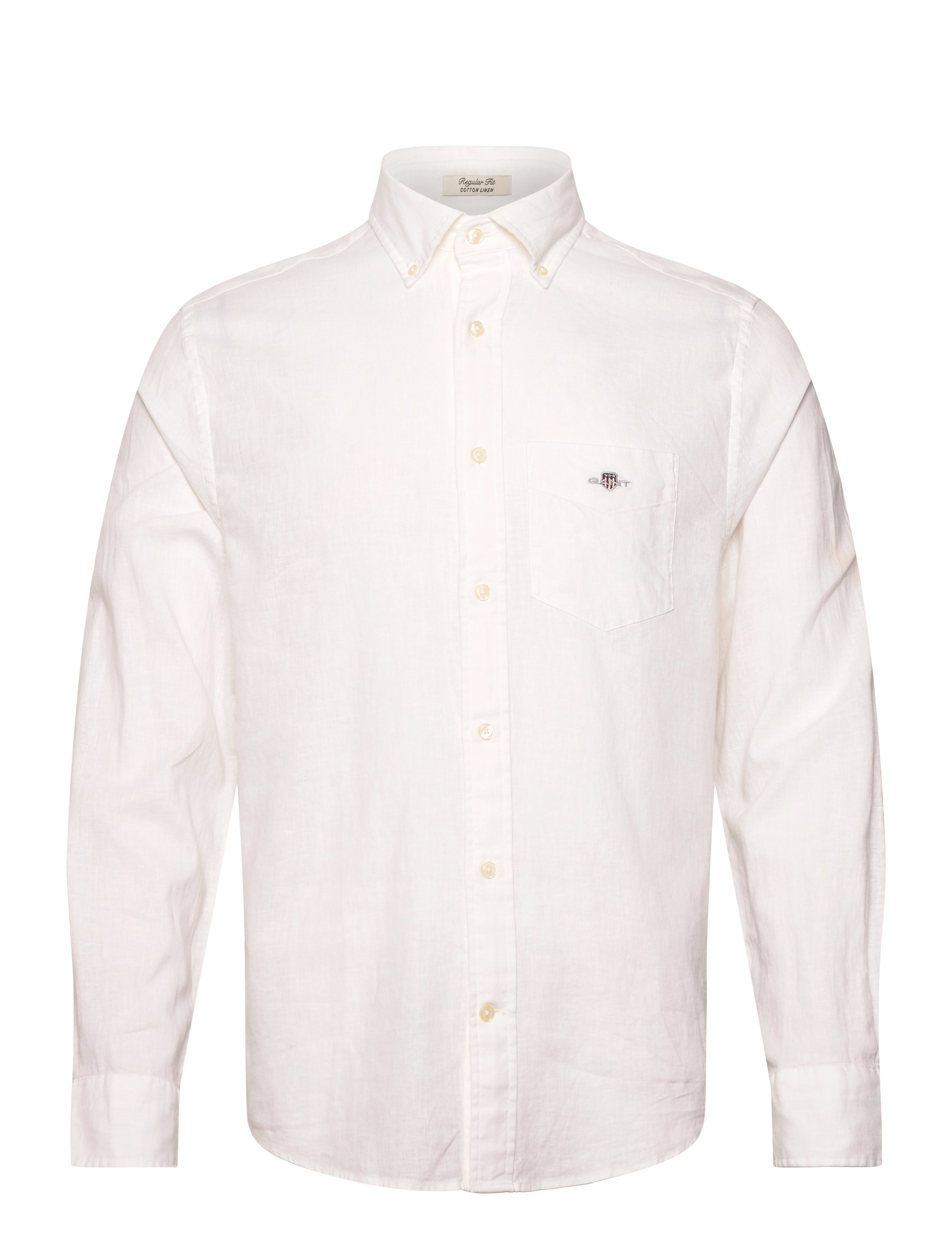 Gant REG COTTON LINEN SHIRT - Särgid - WHITE / white
