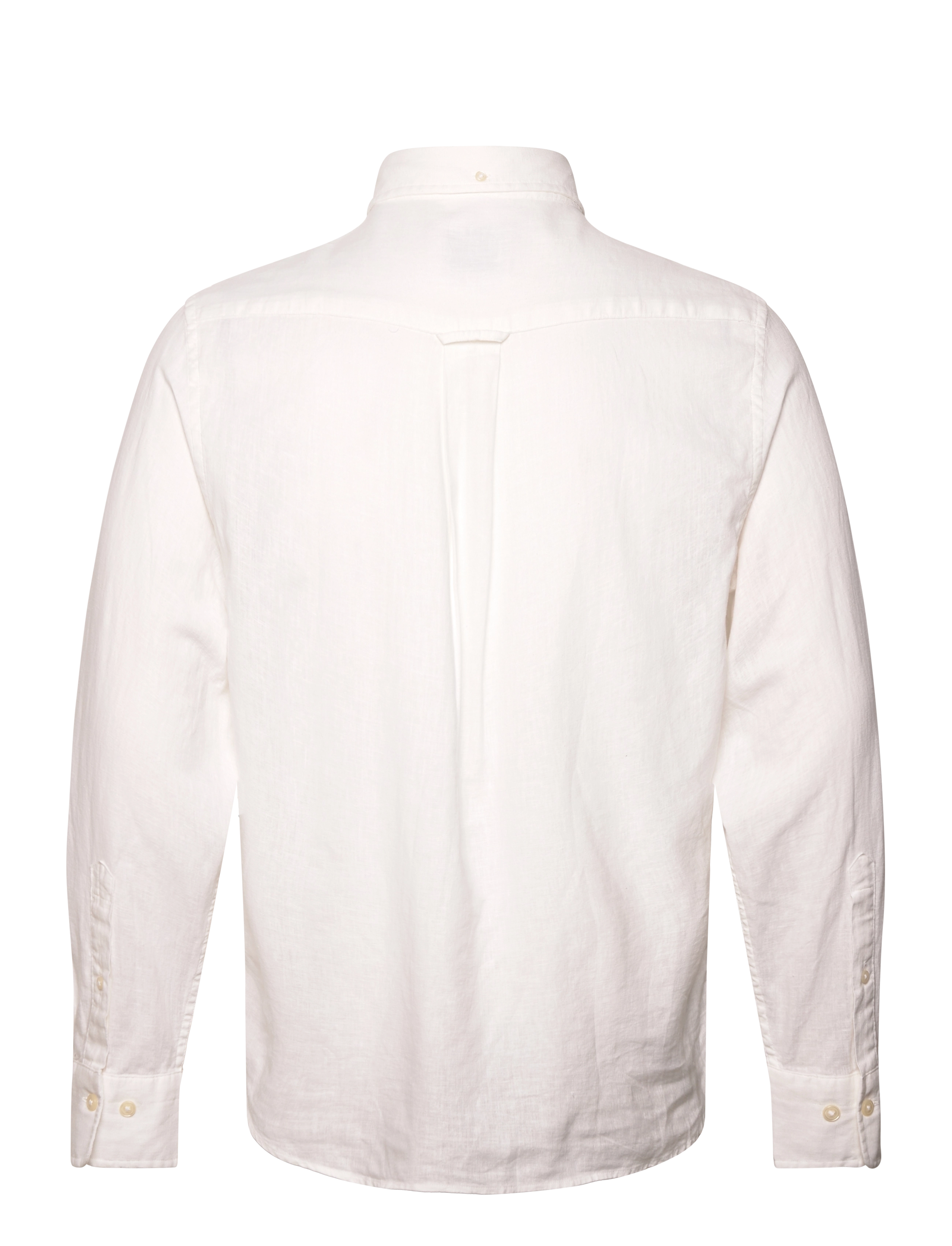 Gant - REG COTTON LINEN SHIRT - linneskjortor - white - 2