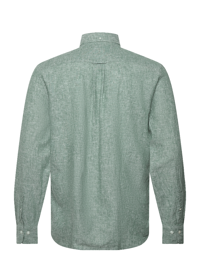 GANT - REG COTTON LINEN SHIRT - basic shirts - woody green - 1
