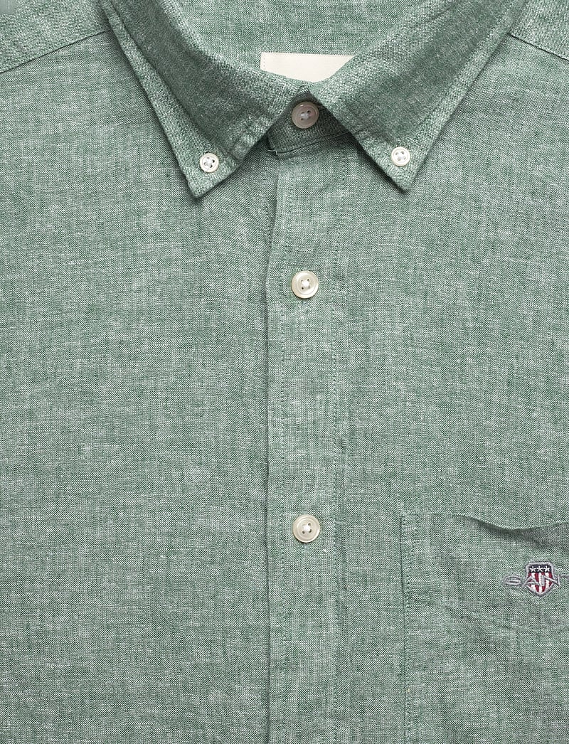 GANT - REG COTTON LINEN SHIRT - basic shirts - woody green - 2