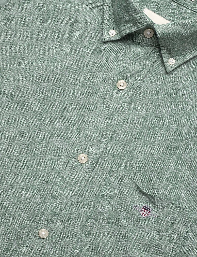 GANT - REG COTTON LINEN SHIRT - basic shirts - woody green - 3
