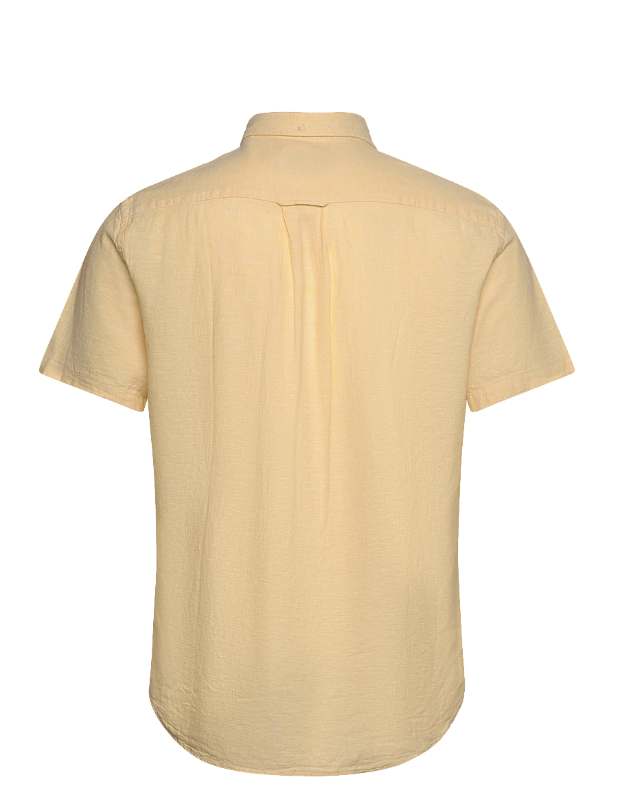 Gant - REG COTTON LINEN SS SHIRT - kortærmede skjorter - banana yellow - 2