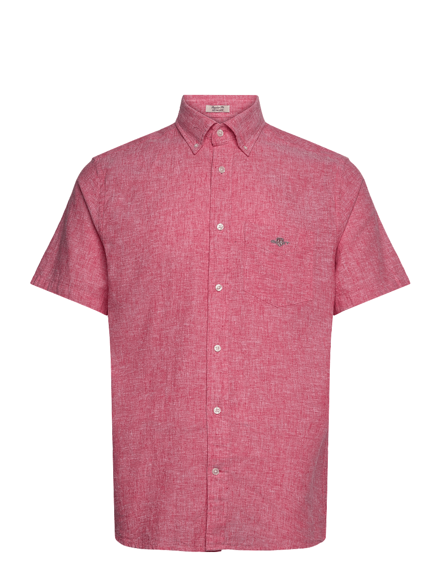 Gant - REG COTTON LINEN SS SHIRT - chemises à manches courtes - brick red - 1