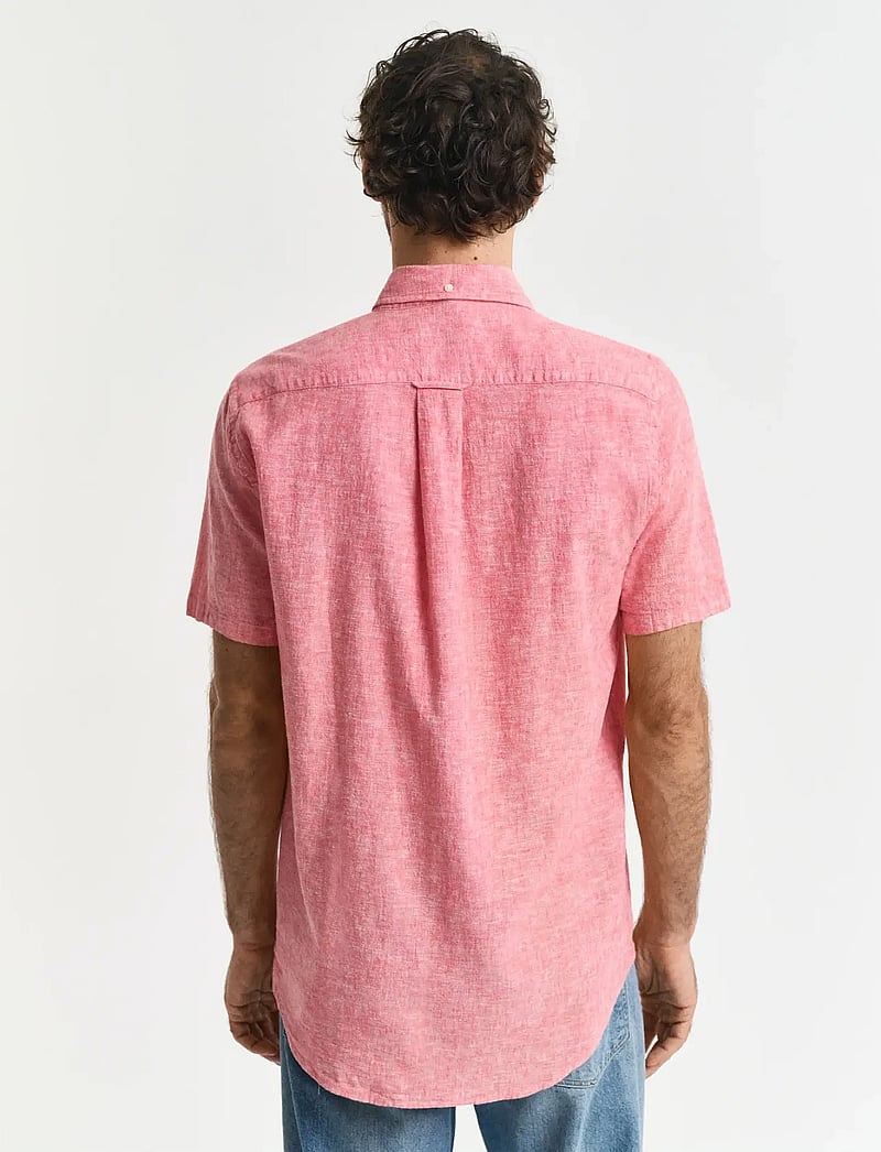 GANT - REG COTTON LINEN SS SHIRT - leinenhemden - brick red - 3