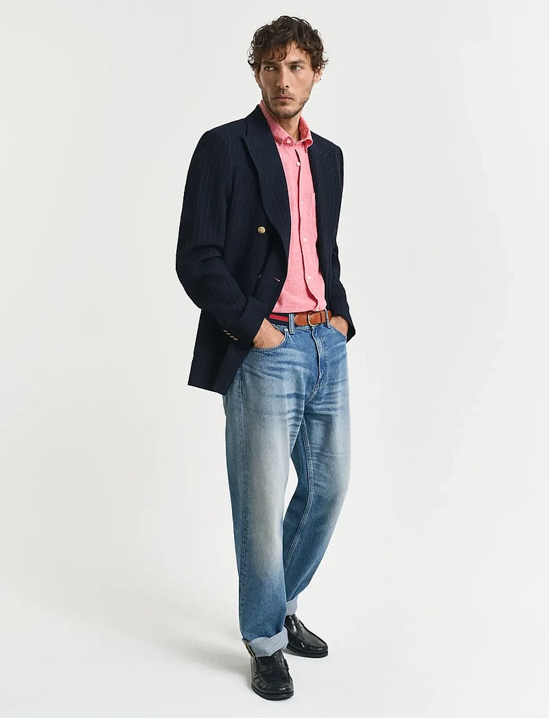 GANT - REG COTTON LINEN SS SHIRT - leinenhemden - brick red - 5