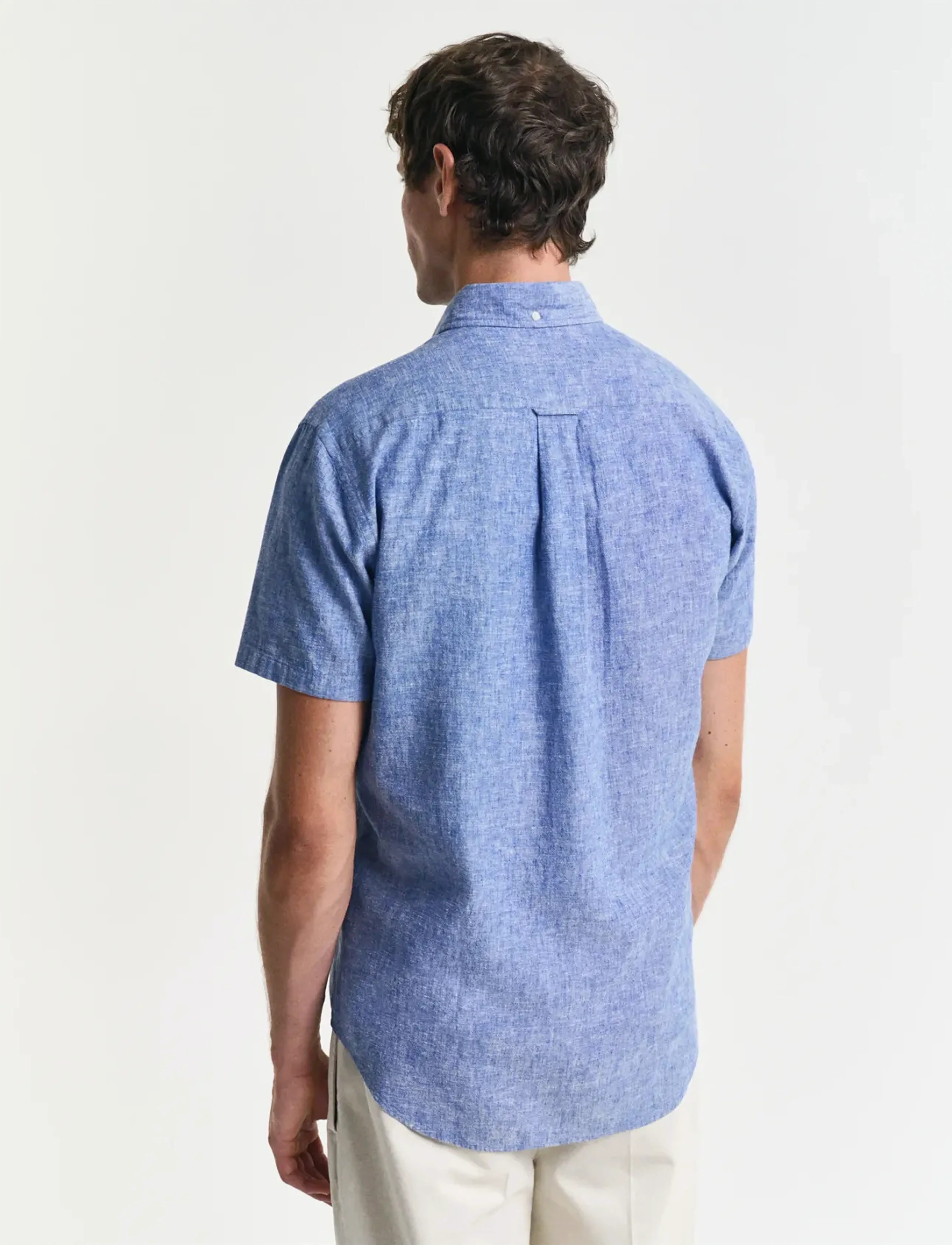 Gant - REG COTTON LINEN SS SHIRT - basic-hemden - rich blue - 3