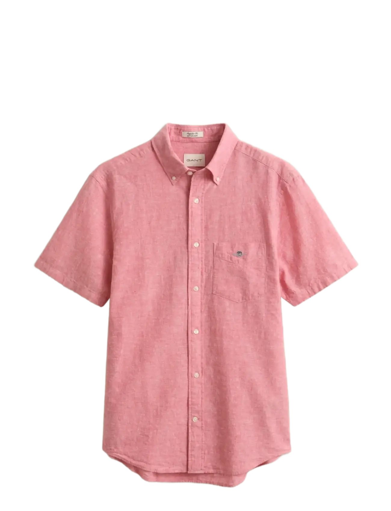 GANT REG COTTON LINEN SS SHIRT - Skjorter - ROSE PINK / pink/rose