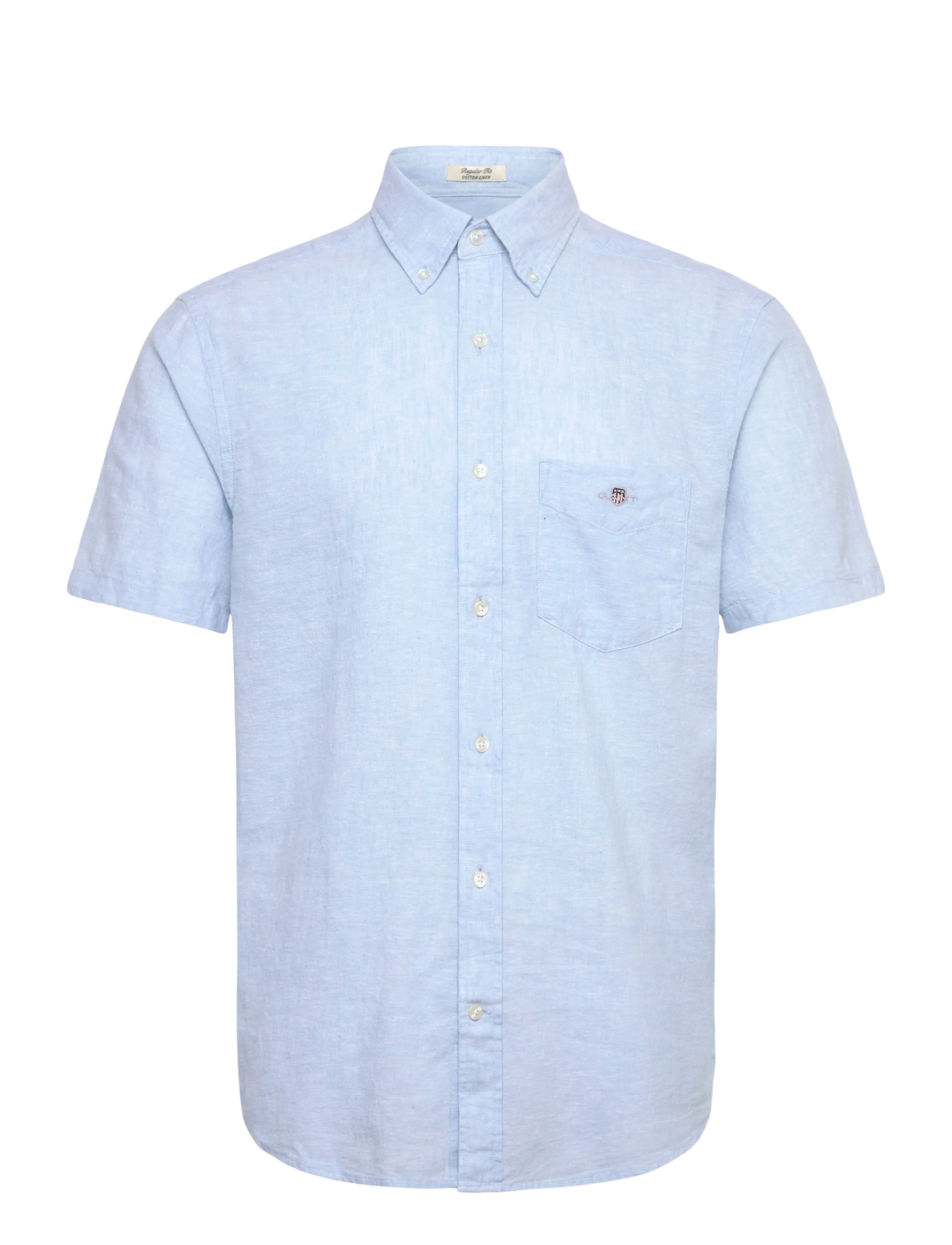 GANT REG COTTON LINEN SS SHIRT - Skjorter - SKY BLUE / blue