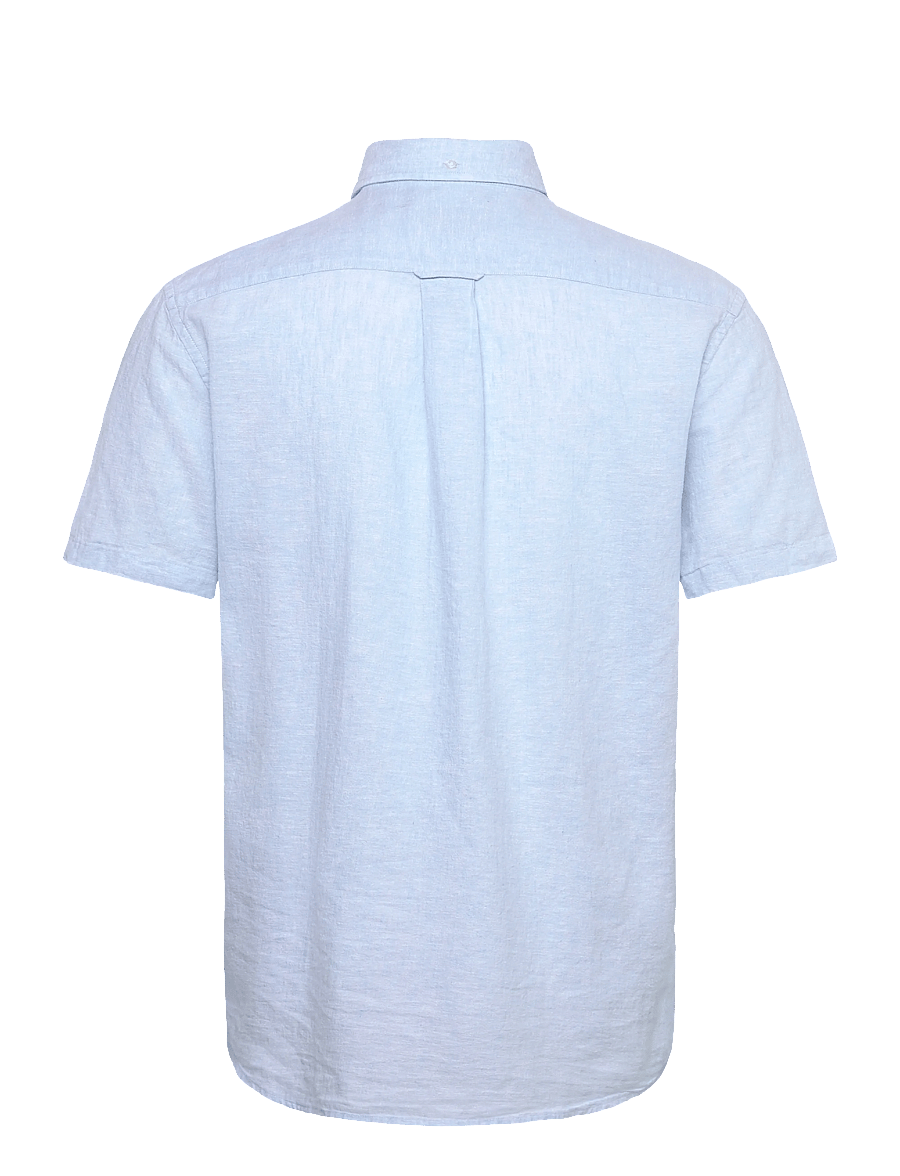 Gant - REG COTTON LINEN SS SHIRT - kortærmede skjorter - sky blue - 2