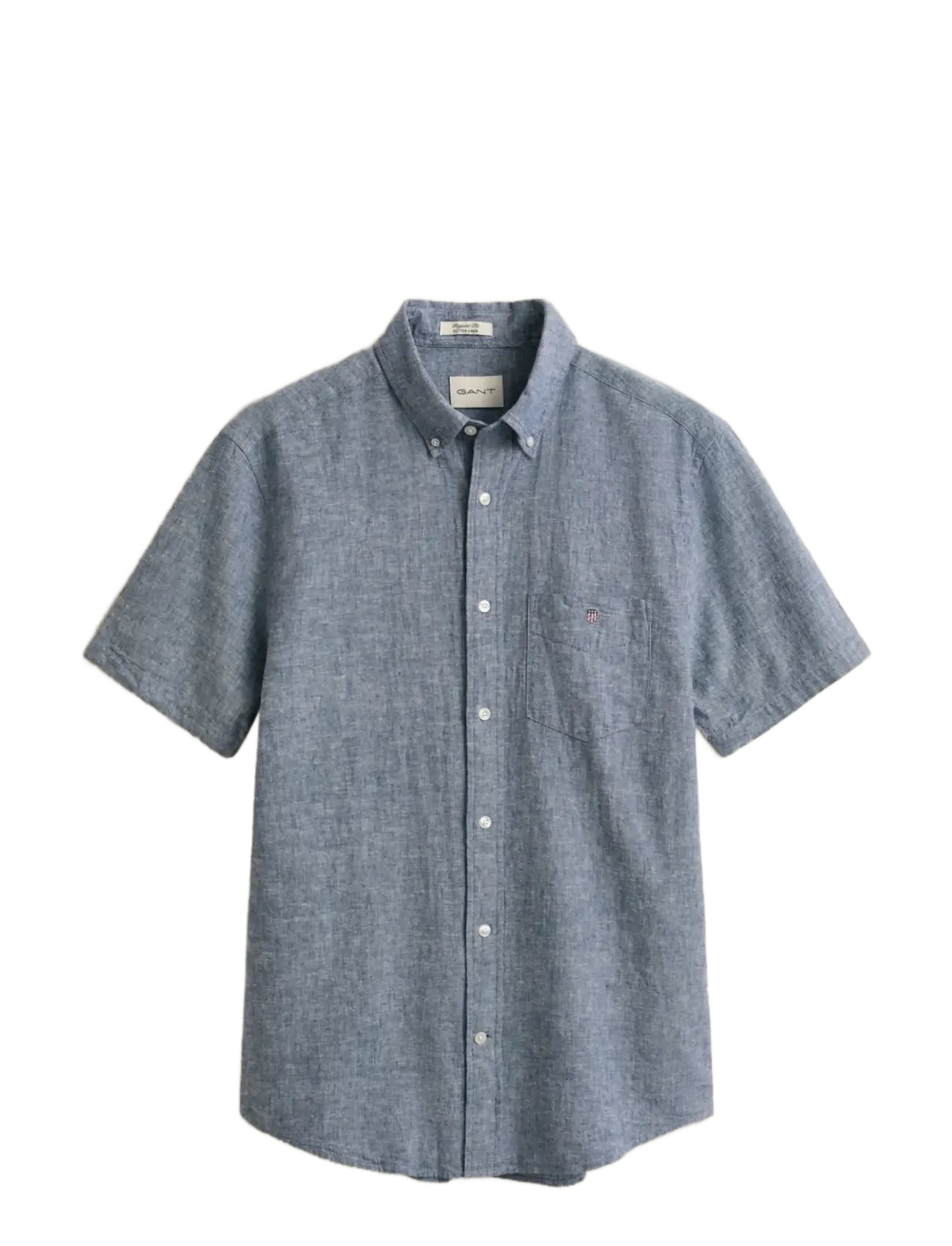 Gant REG COTTON LINEN SS SHIRT - Särgid - VINTAGE BLUE / blue
