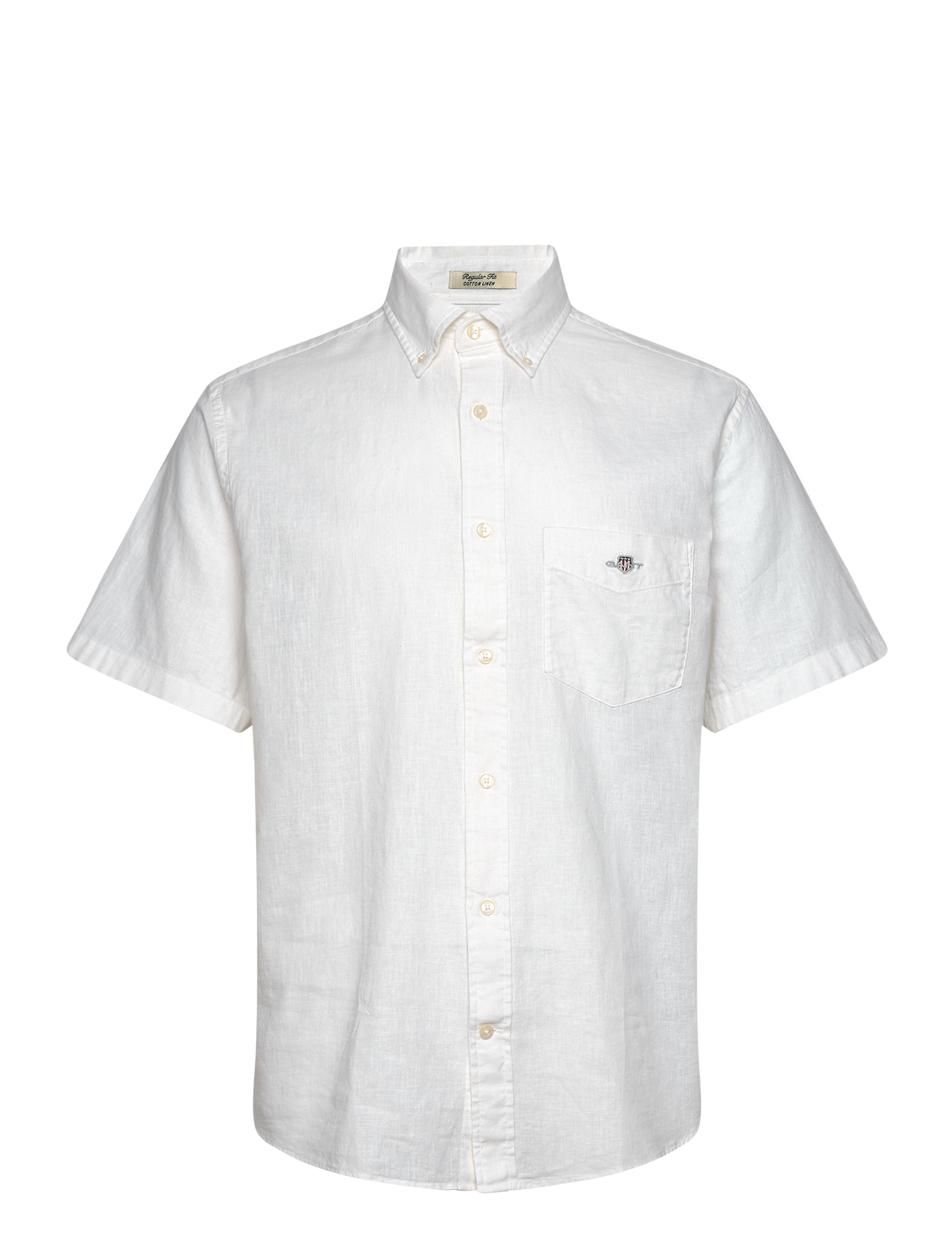 Gant REG COTTON LINEN SS SHIRT - Särgid - WHITE / white