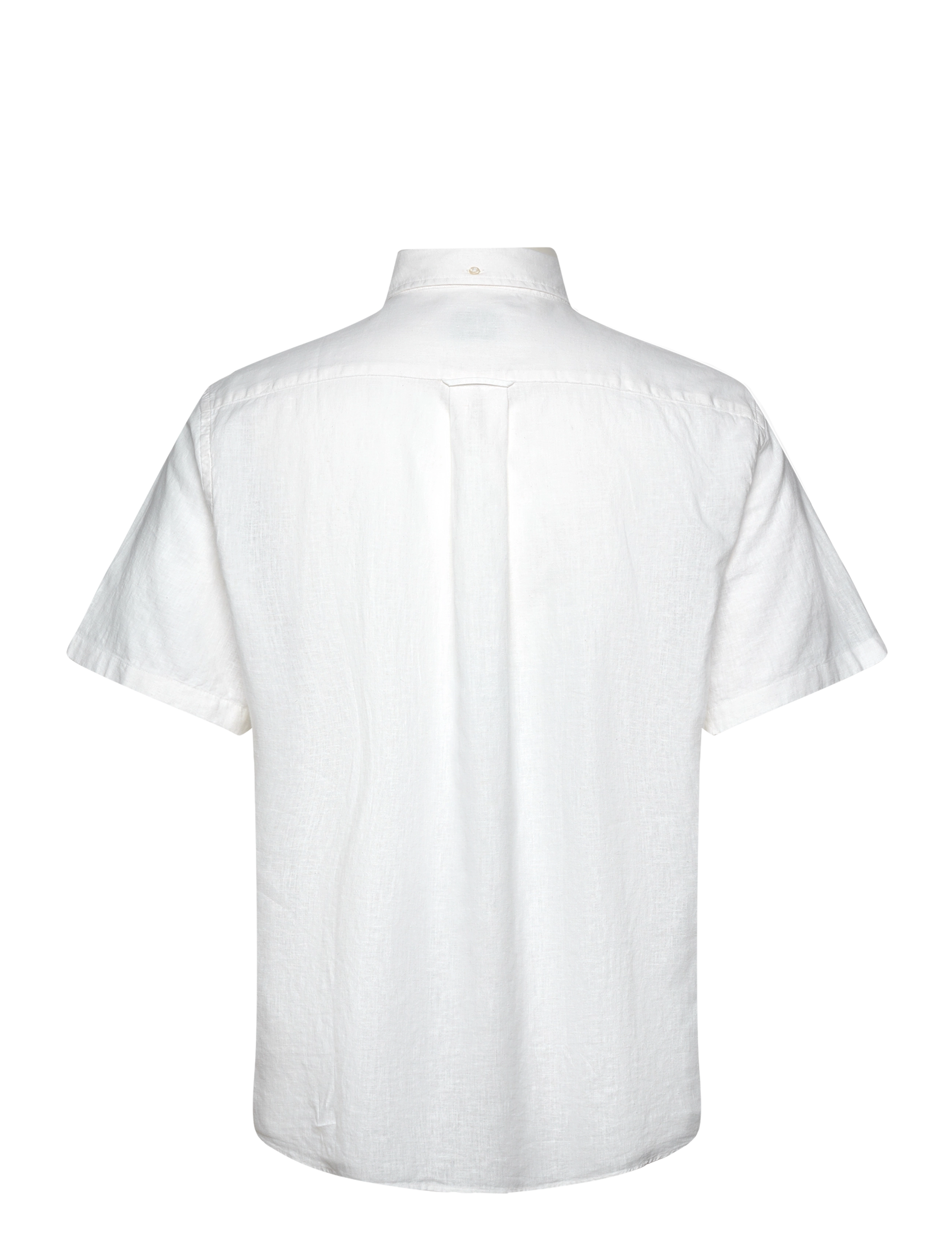 Gant - REG COTTON LINEN SS SHIRT - kurzarmhemden - white - 2