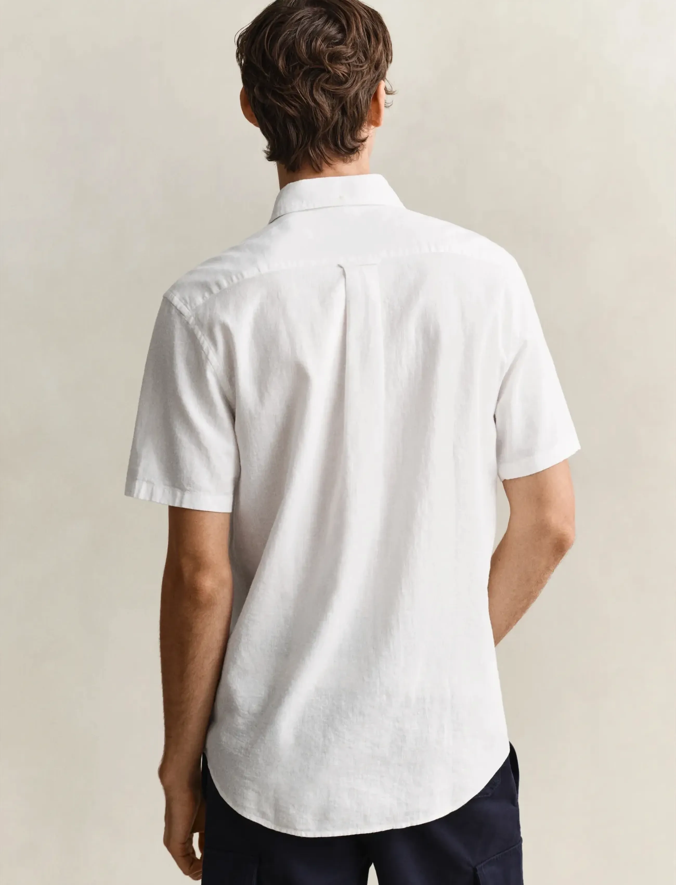 Gant - REG COTTON LINEN SS SHIRT - chemises à manches courtes - white - 3