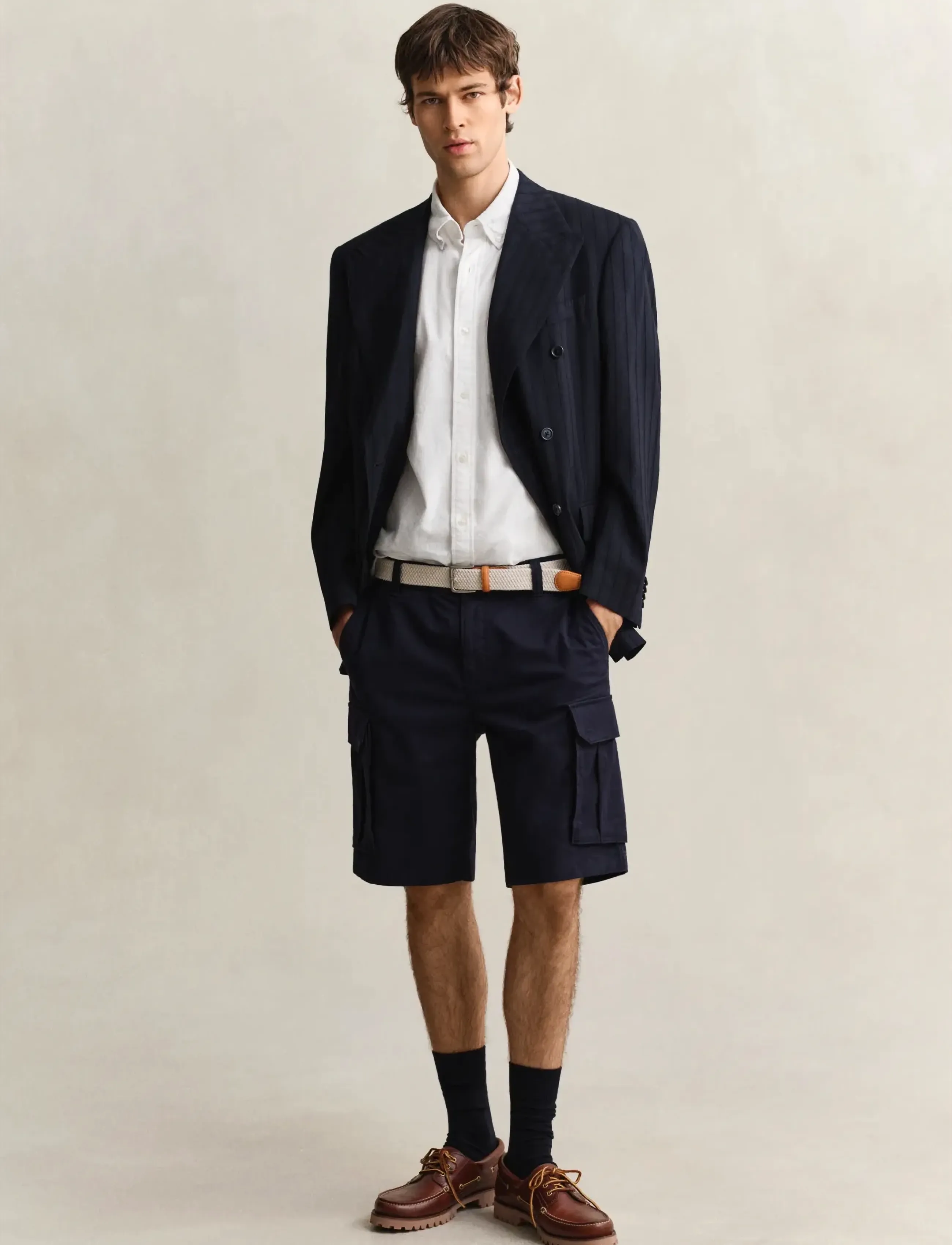 Gant - REG COTTON LINEN SS SHIRT - kurzarmhemden - white - 5