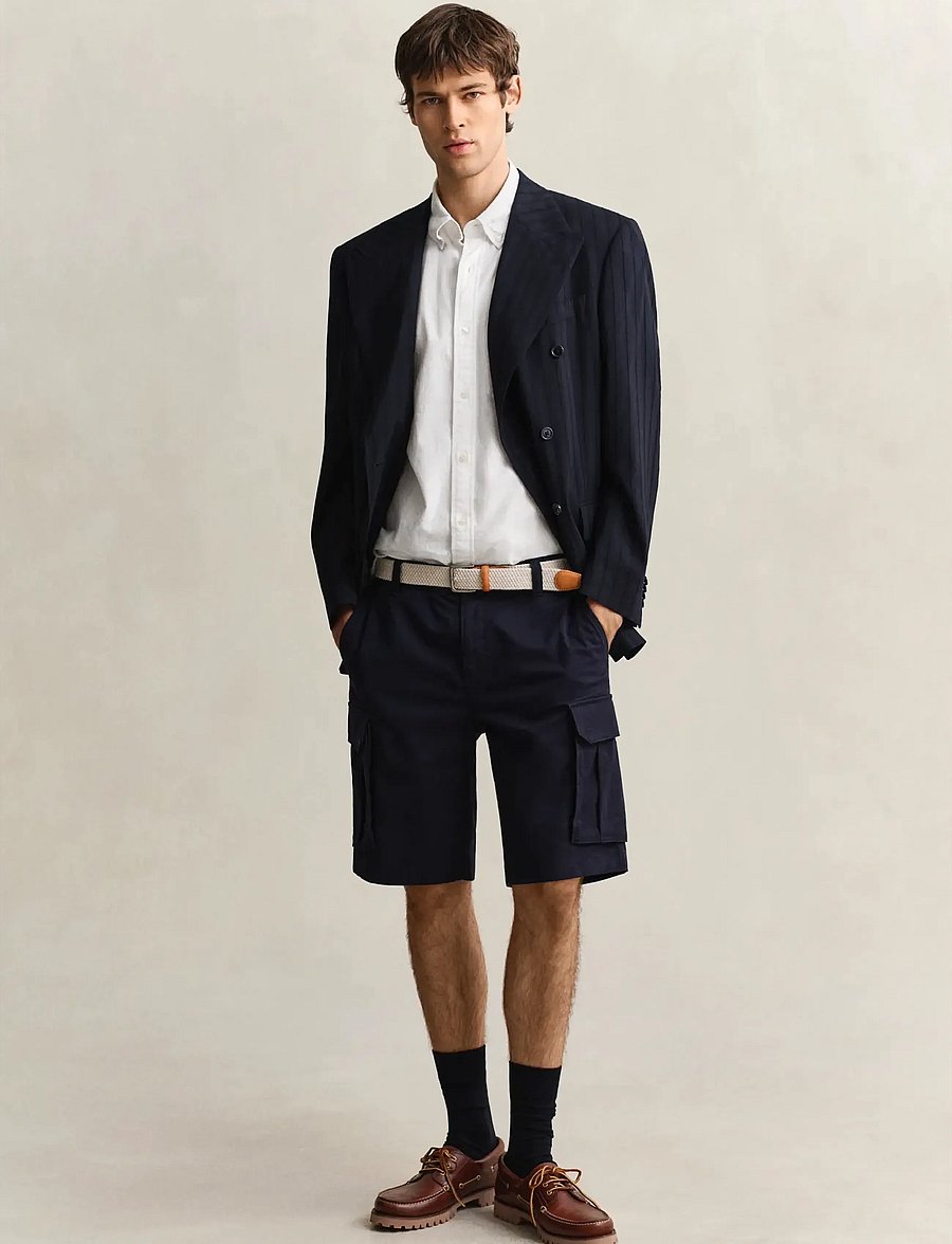 Gant - REG COTTON LINEN SS SHIRT - kurzarmhemden - white - 5