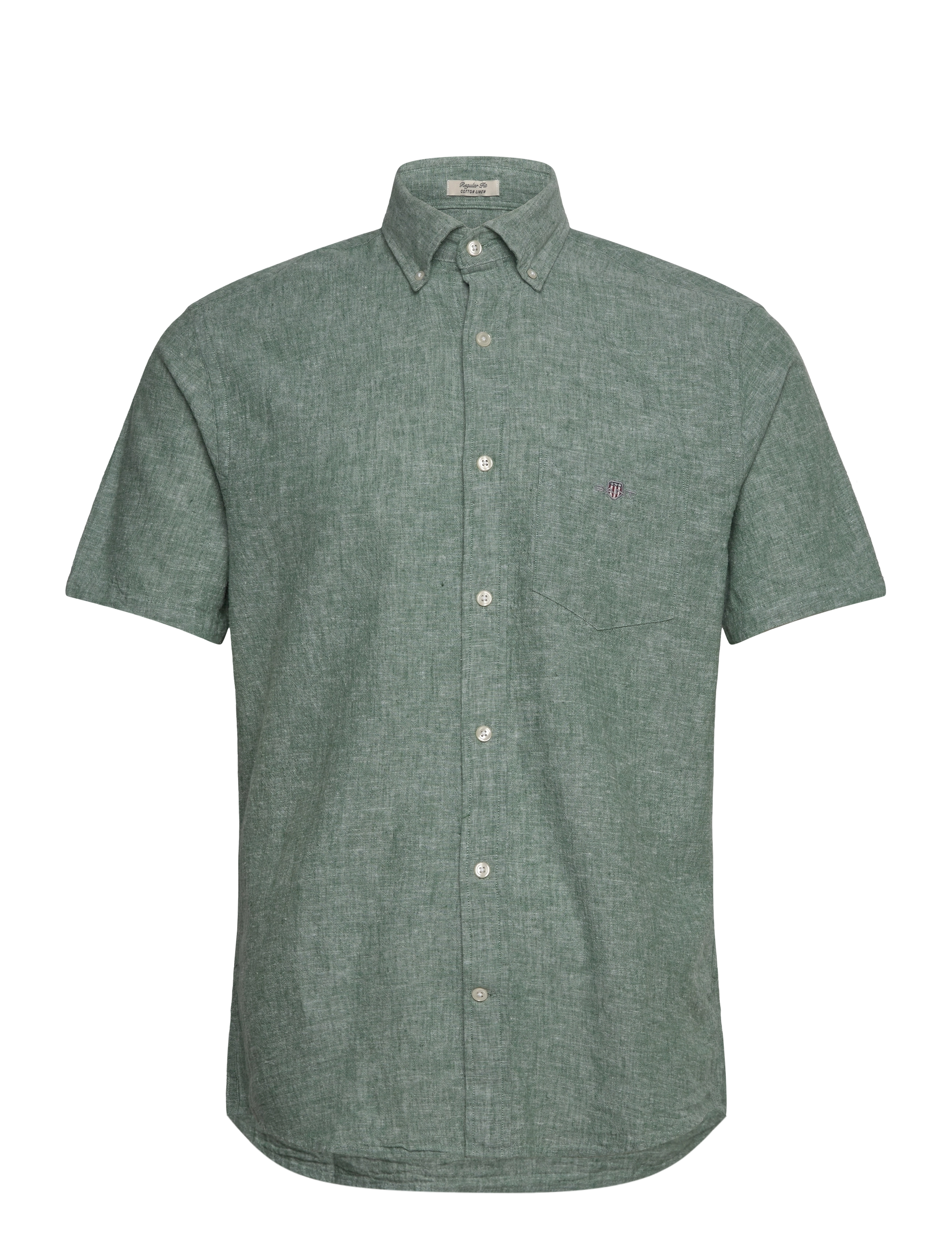 Gant REG COTTON LINEN SS SHIRT - Hemden - WOODY GREEN / green