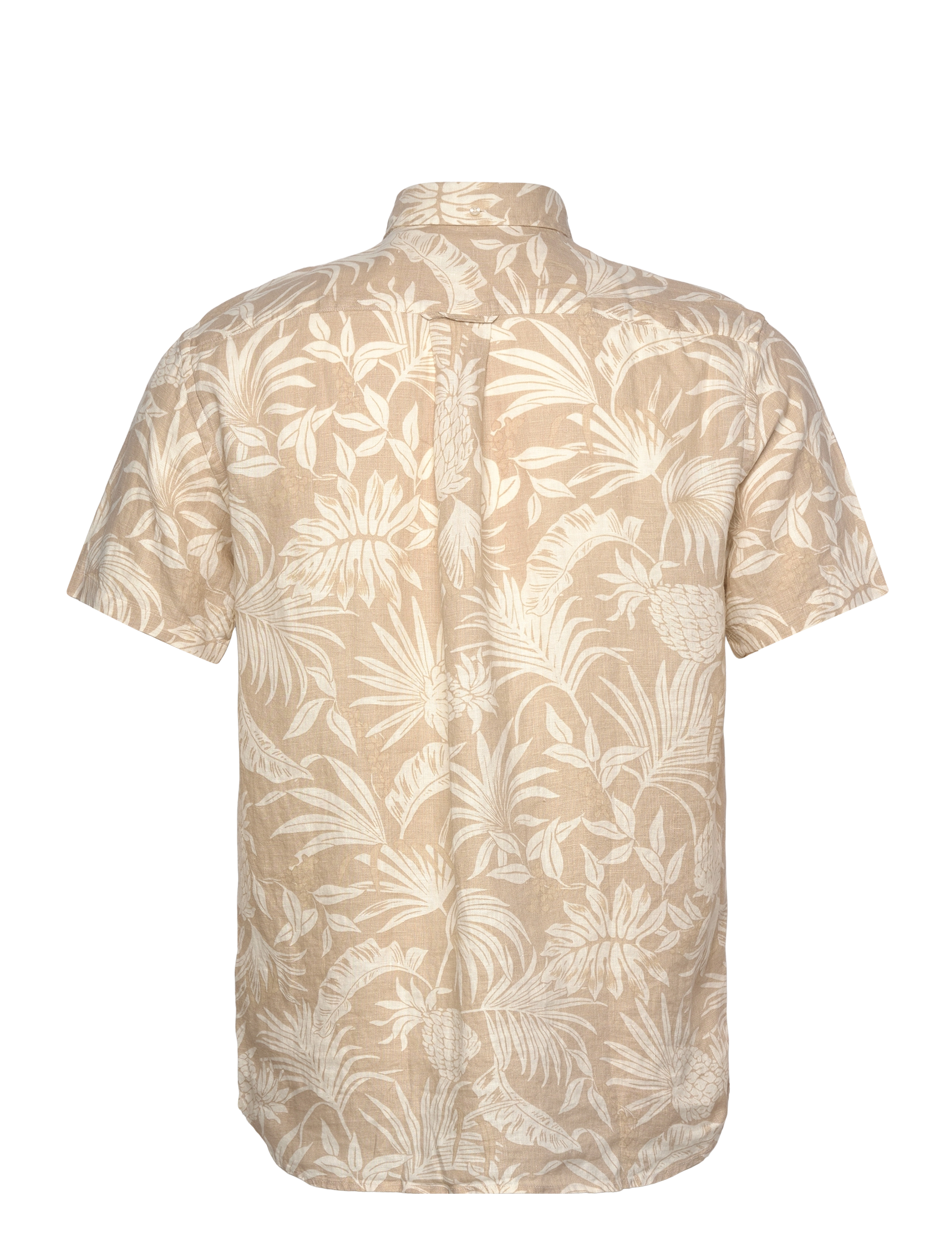 GANT - REG BOTANICAL LINEN PRINT SS SHIRT - dry sand - 1