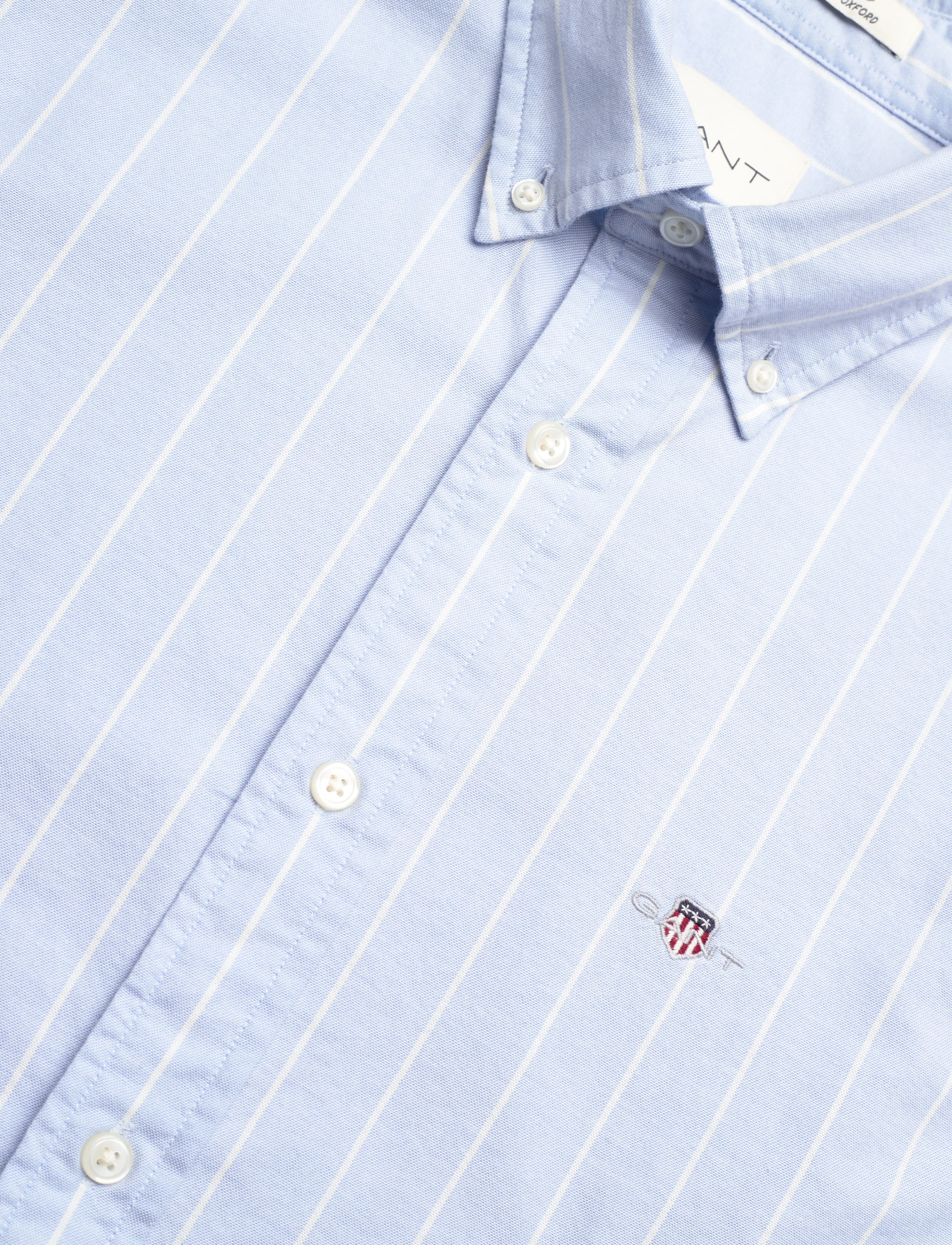 Gant - SLIM OXFORD STRETCH STRIPE SHIRT - light blue - 3