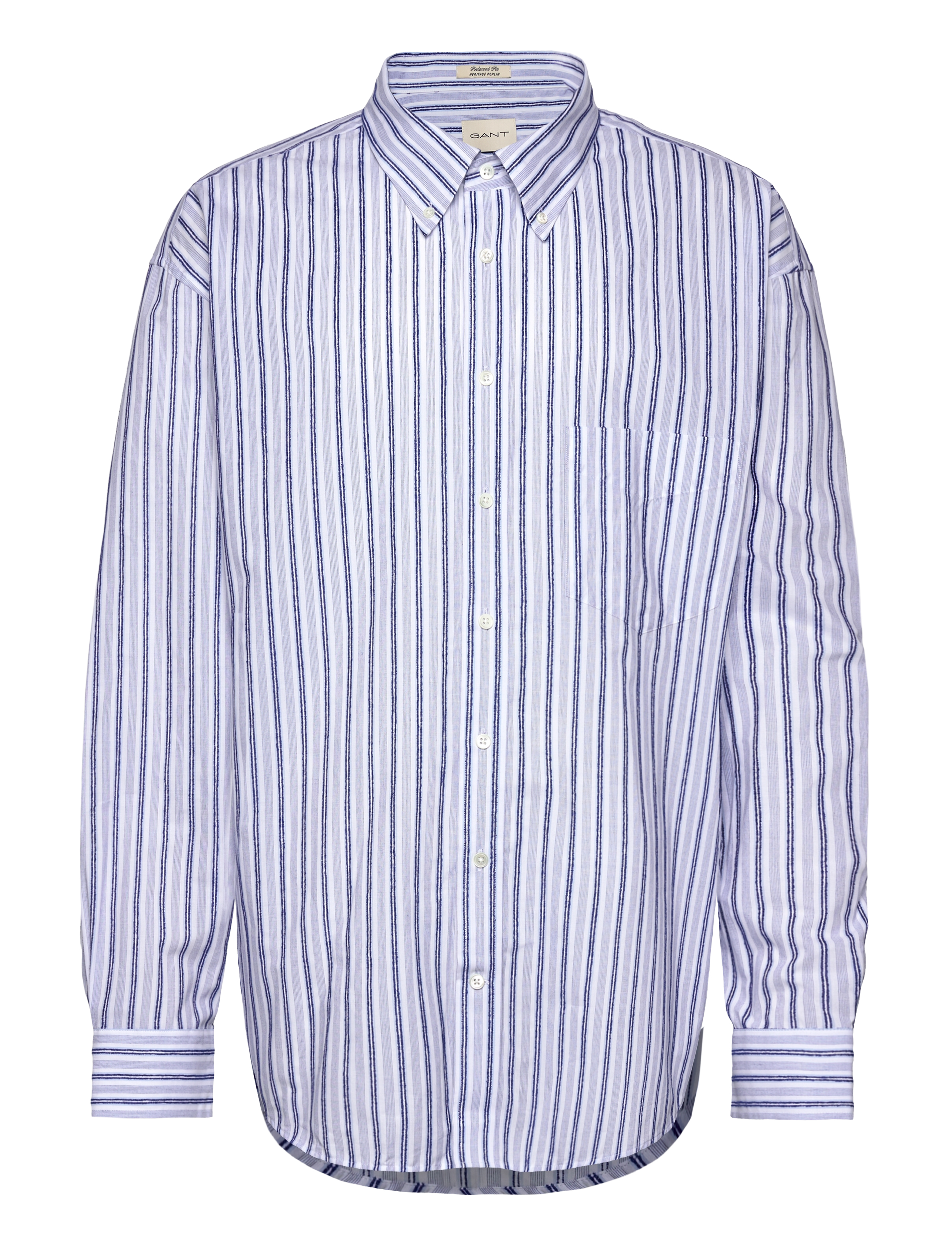 Gant REL TEXTURE STRIPE SHIRT - Shirts - EGGSHELL / blue