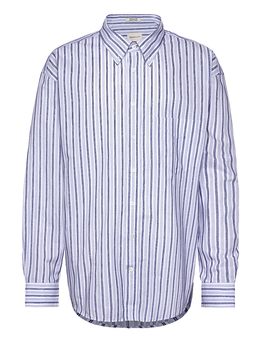 Gant - REL TEXTURE STRIPE SHIRT - gestreifte hemden - eggshell - 1