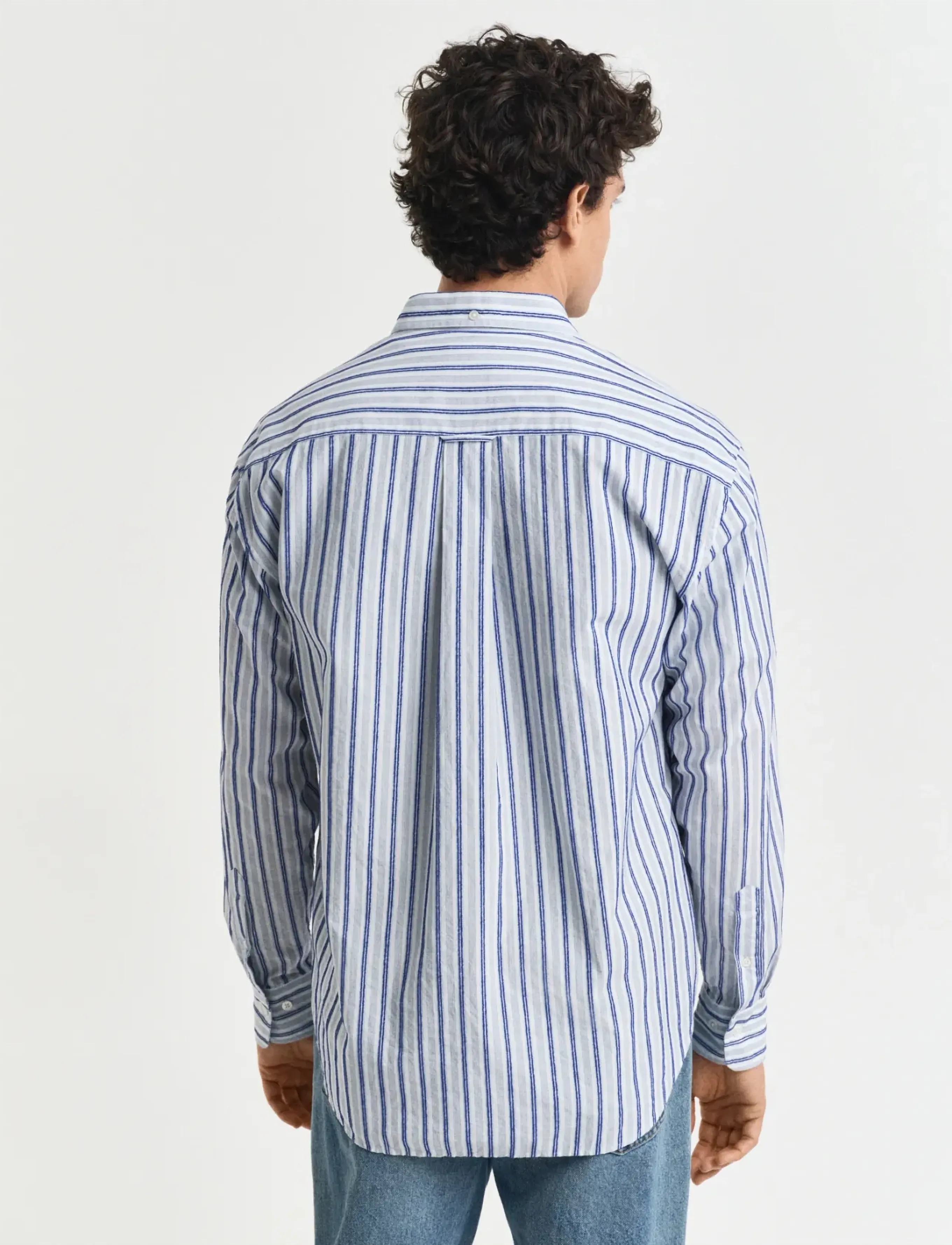Gant - REL TEXTURE STRIPE SHIRT - triibulised särgid - eggshell - 3