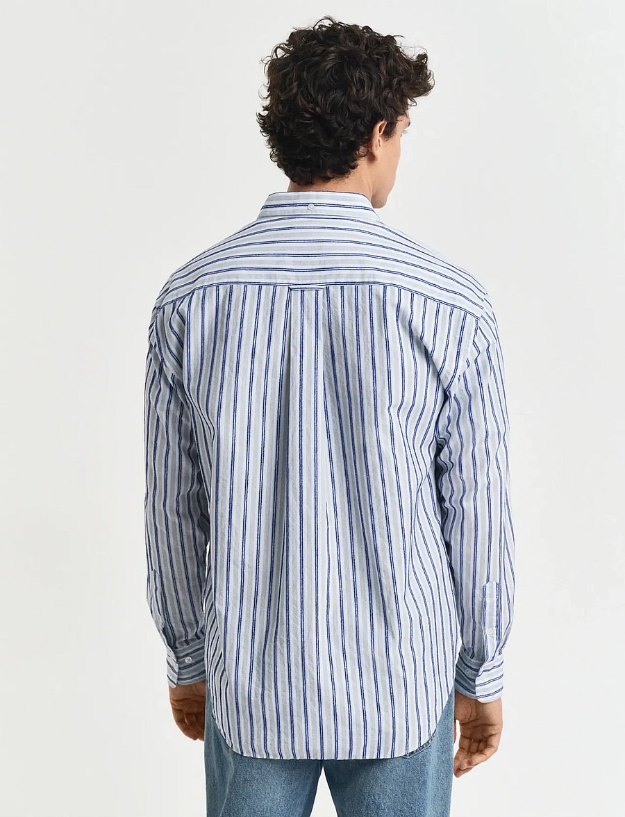 Gant - REL TEXTURE STRIPE SHIRT - gestreifte hemden - eggshell - 3