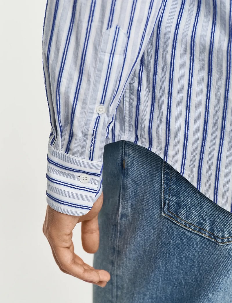 GANT - REL TEXTURE STRIPE SHIRT - basic skjortor - eggshell - 4