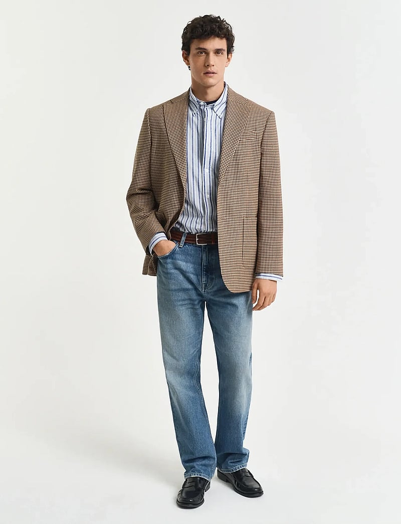 GANT - REL TEXTURE STRIPE SHIRT - basic skjortor - eggshell - 5